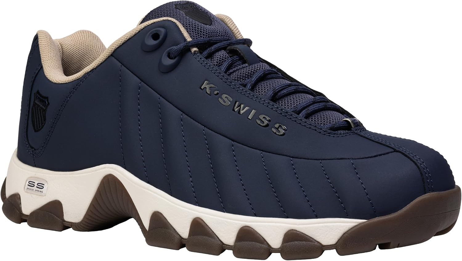 K-Swiss Men's ST329 CMF Sneaker, Wide Tennis Walking Shoes Leather Upper | Court Inspired, Tennis Heritage, Comfort Soft Cushioning, Arch Support, Wide Feet Fit, Chunky Silhouette, Classic Style.