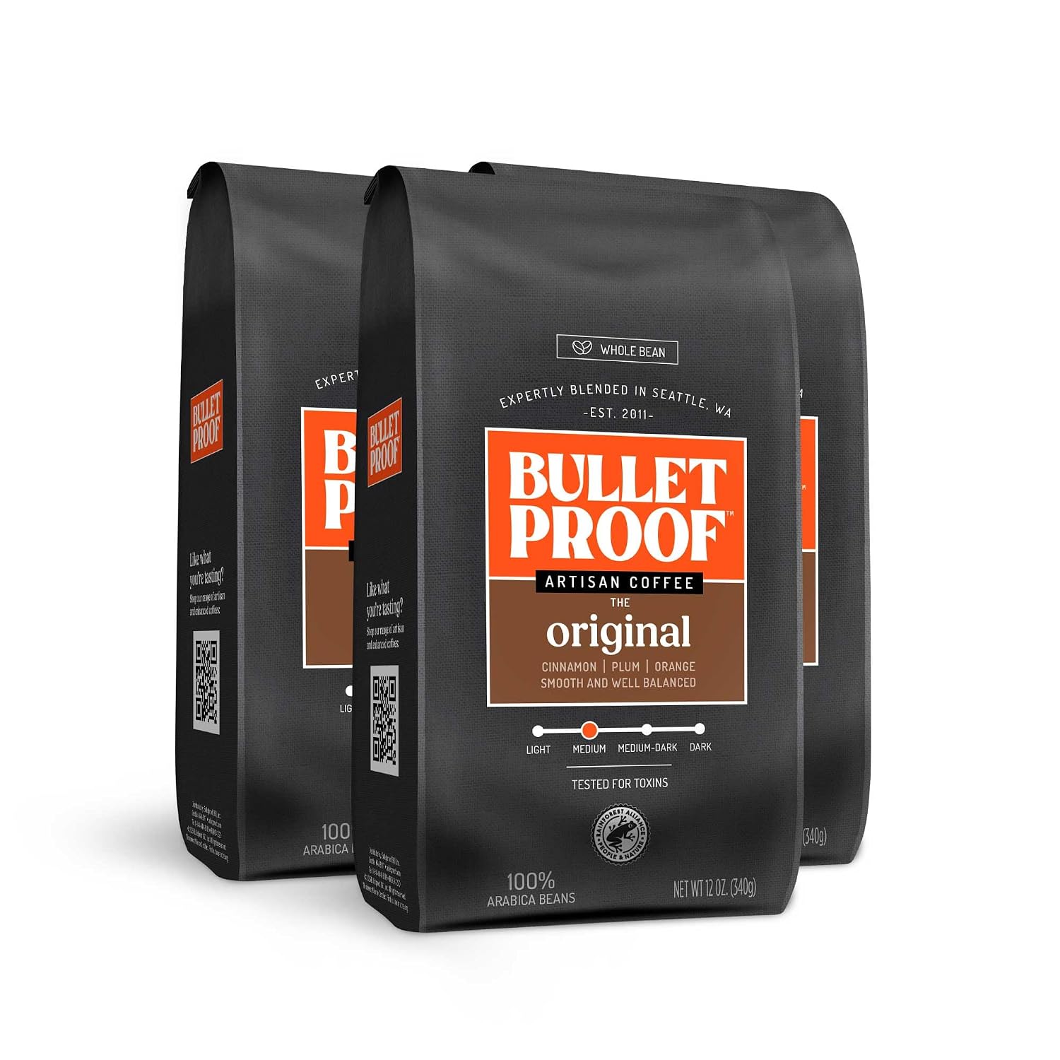 Bulletproof French Kick Dark Roast Whole Bean Coffee, 12 Ounces, 100% Arabica Coffee Sourced from Guatemala, Colombia & El Salvador