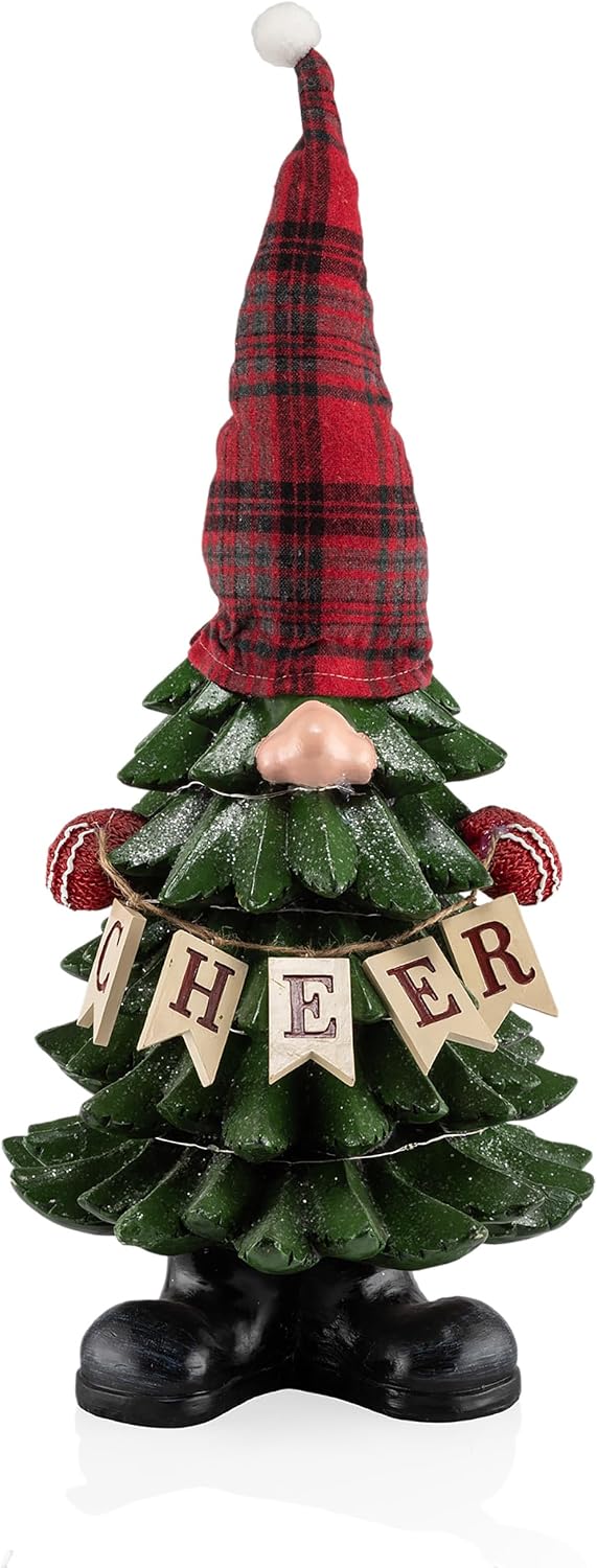 Alpine Corporation 12" Tall Outdoor Garden Gnome with Mushroom Yard Statue Decoration