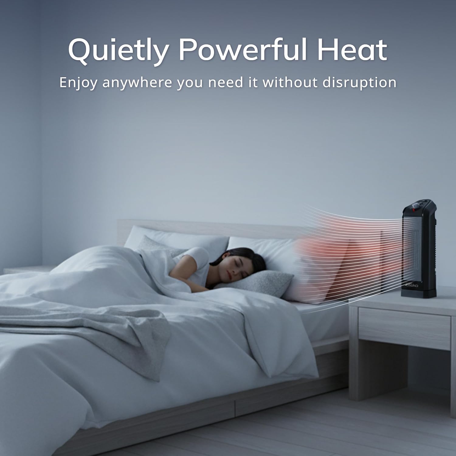 Lasko Oscillating Ceramic Tower Space Heater for Home with Overheat Protection, Adjustable Thermostat, and 2 Speeds, 15.7 Inches, Black, 1500W
