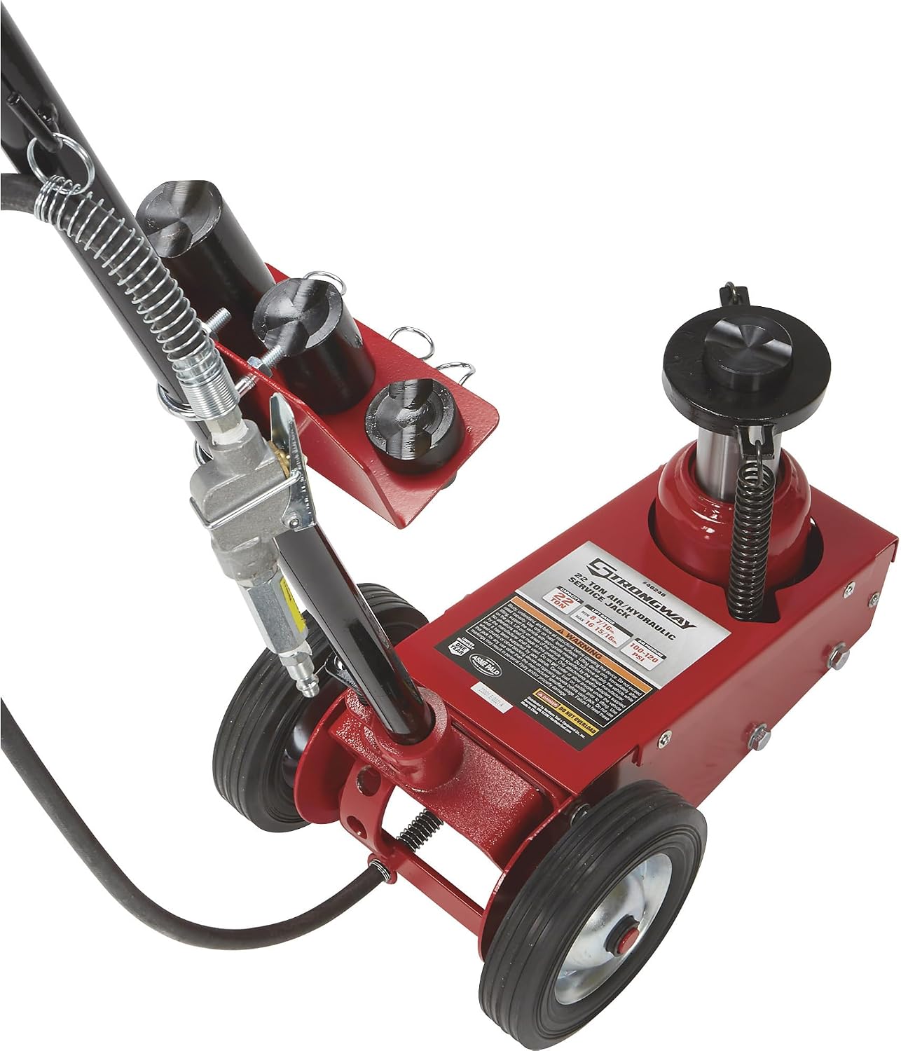 Strongway 22-Ton Quick Lift Air/Hydraulic Service Floor Jack | Controlled vehicle lifting, heavy shop use, stable positioning, professional garage service, durable steel construction