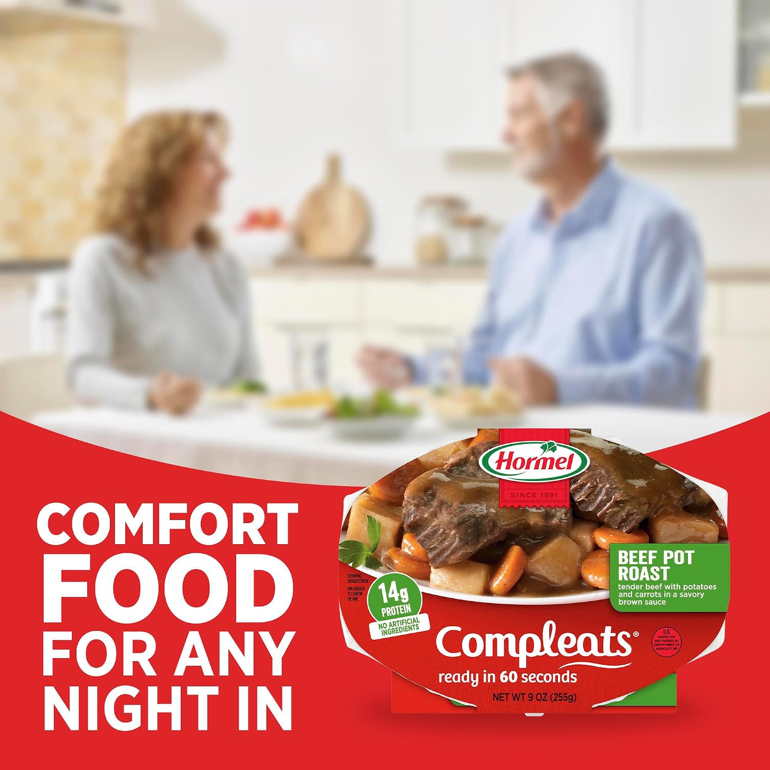 HORMEL COMPLEATS Beef Pot Roast Microwave Tray, 9 Ounces (Pack of 6)