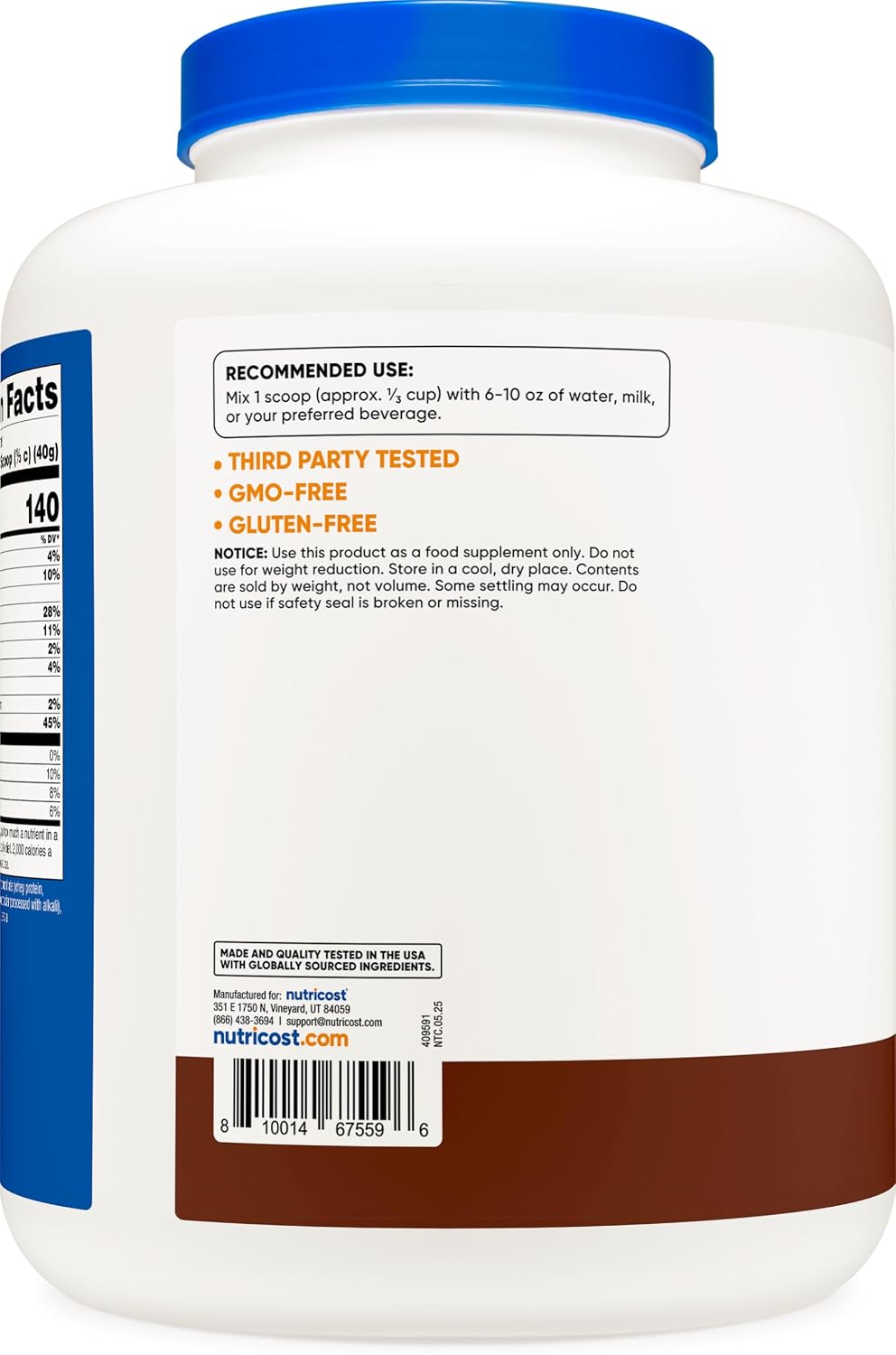 Nutricost Grass-Fed Whey Protein Concentrate (Unflavored) 2LBS | Undenatured, GMO-Free, Gluten Free, Natural Flavors