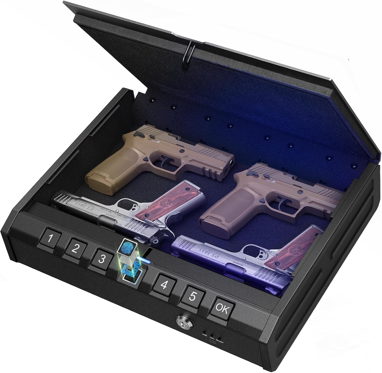 ONNAIS Iron SE Biometric Gun Safe for Handgun with Fingerprint Keypad Lock