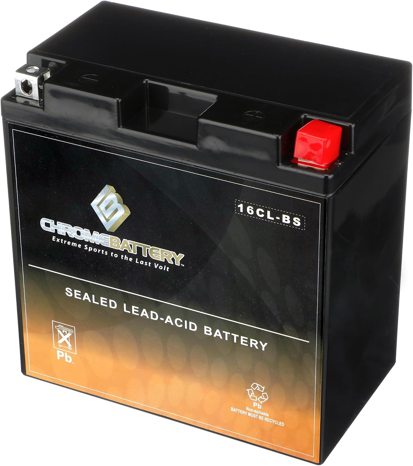 CB CHROMEBATTERY YTX30L-BS 12V 385 CCA AGM – Maintenance-Free 30Ah Battery for Harley, ATV, UTV, Snowmobile, Jet Ski – T3 Nut & Bolt Terminal – Fits Harley Touring, Polaris Sportsman 850