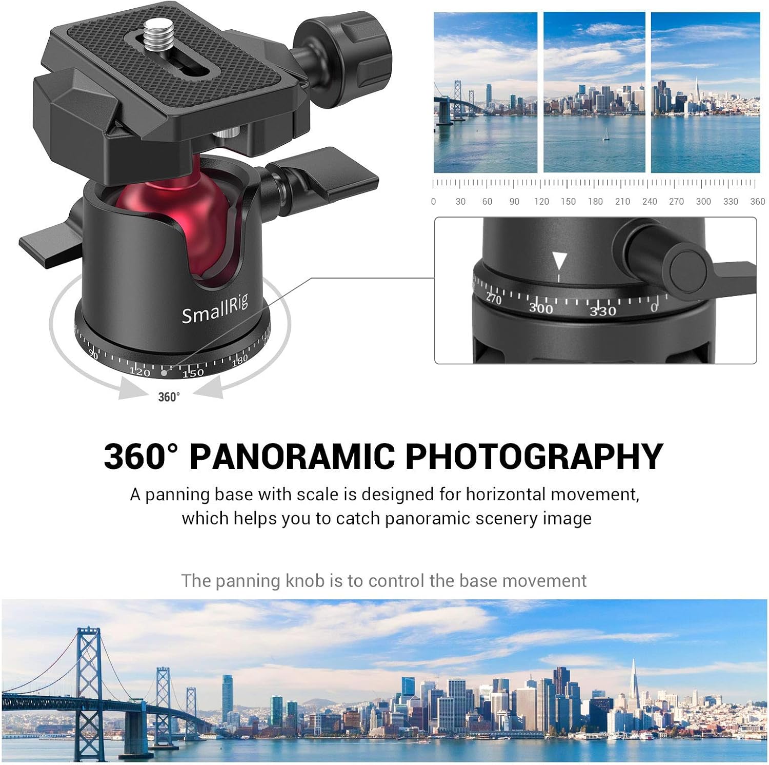 SmallRig Mini Ball Head with 360° Panoramic & Quick Release Plate - BUT2665