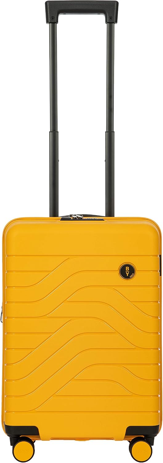 Bric's B|Y Ulisse Checked Luggage with Spinner Wheels – Expandable Lightweighted Hard Shell Suitcase, TSA Combination Lock - Removeable Wash Bag Included - 30 Inch, Mango