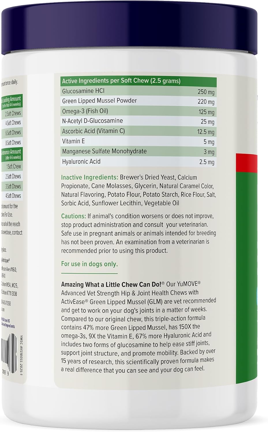 YuMOVE Adult Dog Hip & Joint Supplement Chews Green Lipped Mussel 300ct