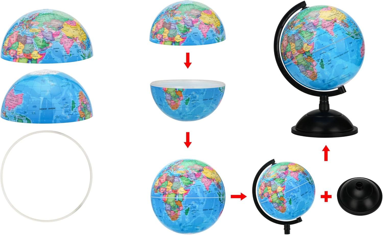 EXERZ 8" World Globe - Political Map Educational Earth Globe - English