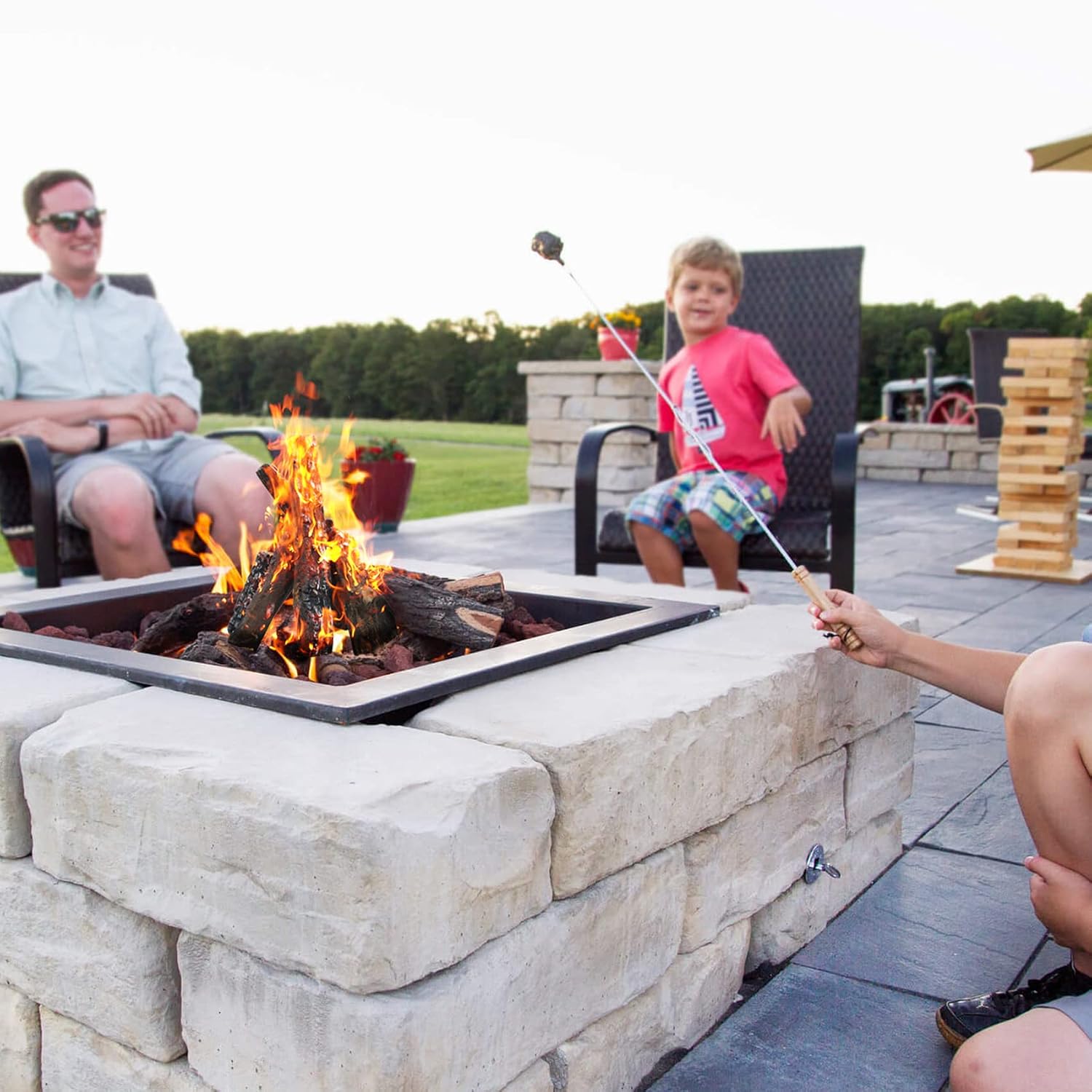 Skyflame 8 Small Piece Set of Ceramic Wood Logs for Fireplaces Fire Pits | Smokeless, Indoor Gas Inserts, Ventless & Vent Free