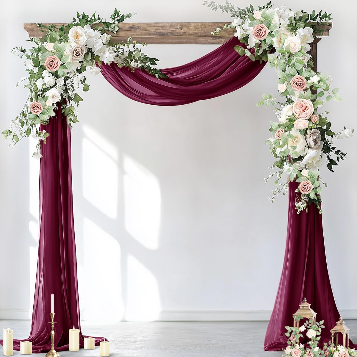 Wedding Arch Draping Fabric Sheer Chiffon Curtain Drape Wedding Party Decor