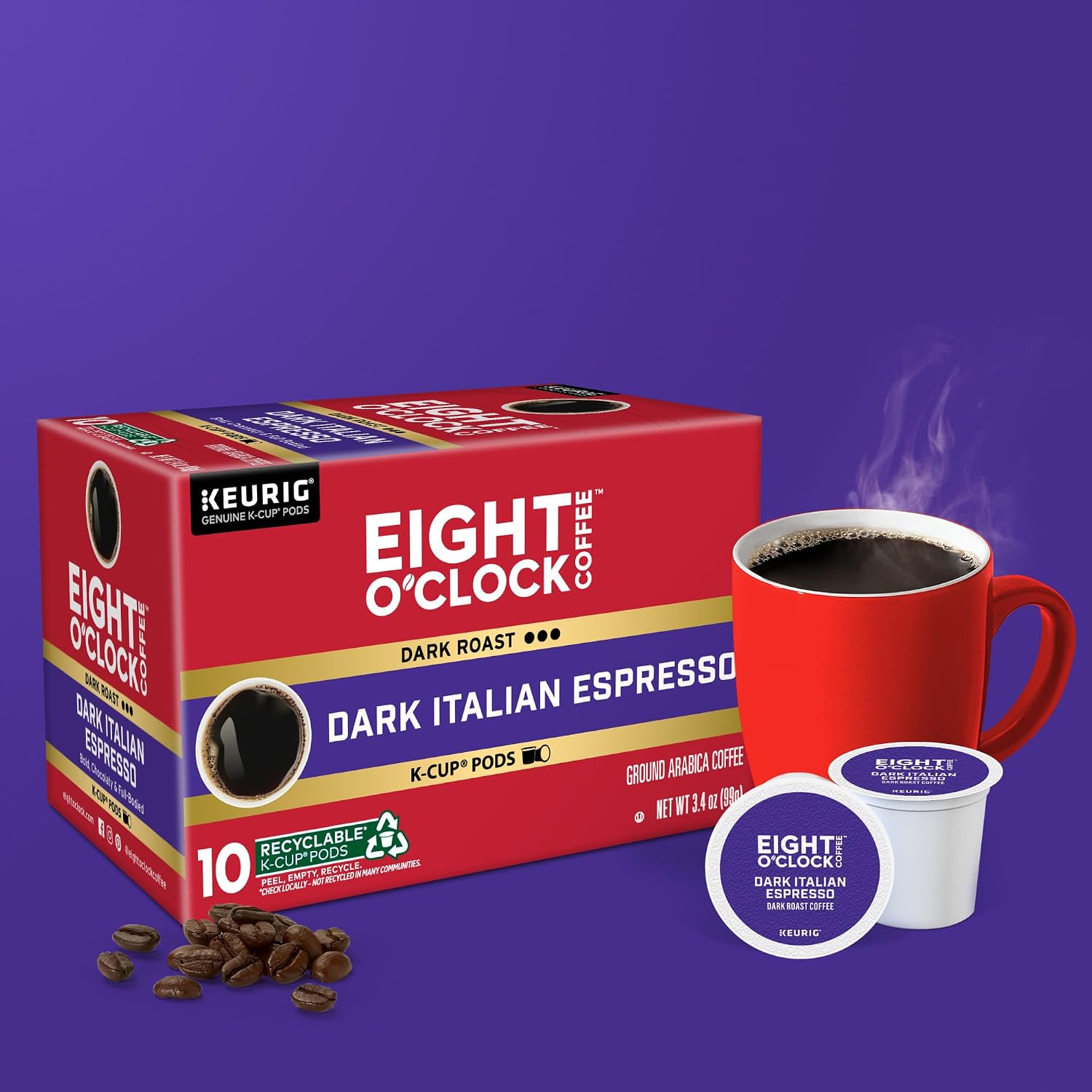 Eight O'Clock Coffee The Original, Single-Serve Keurig K-Cup Pods, Medium Roast Coffee Pods, 72 Count