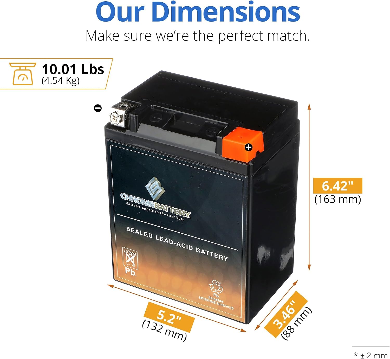 CB CHROMEBATTERY YTX30L-BS 12V 385 CCA AGM – Maintenance-Free 30Ah Battery for Harley, ATV, UTV, Snowmobile, Jet Ski – T3 Nut & Bolt Terminal – Fits Harley Touring, Polaris Sportsman 850