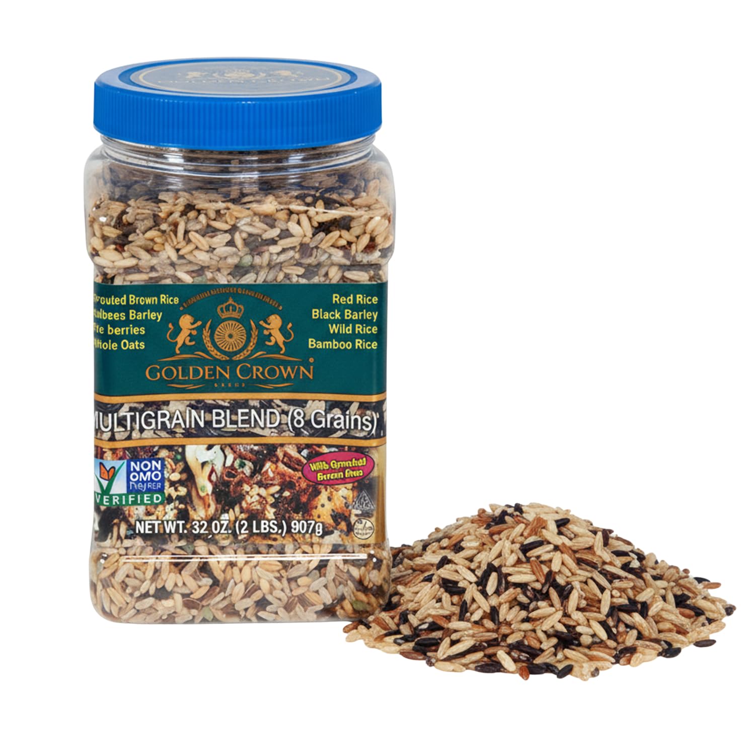 Golden Crown 8-in-1 Wild Rice Blend w/Red, Black Barley, Wild Rice Mix, 2lb
