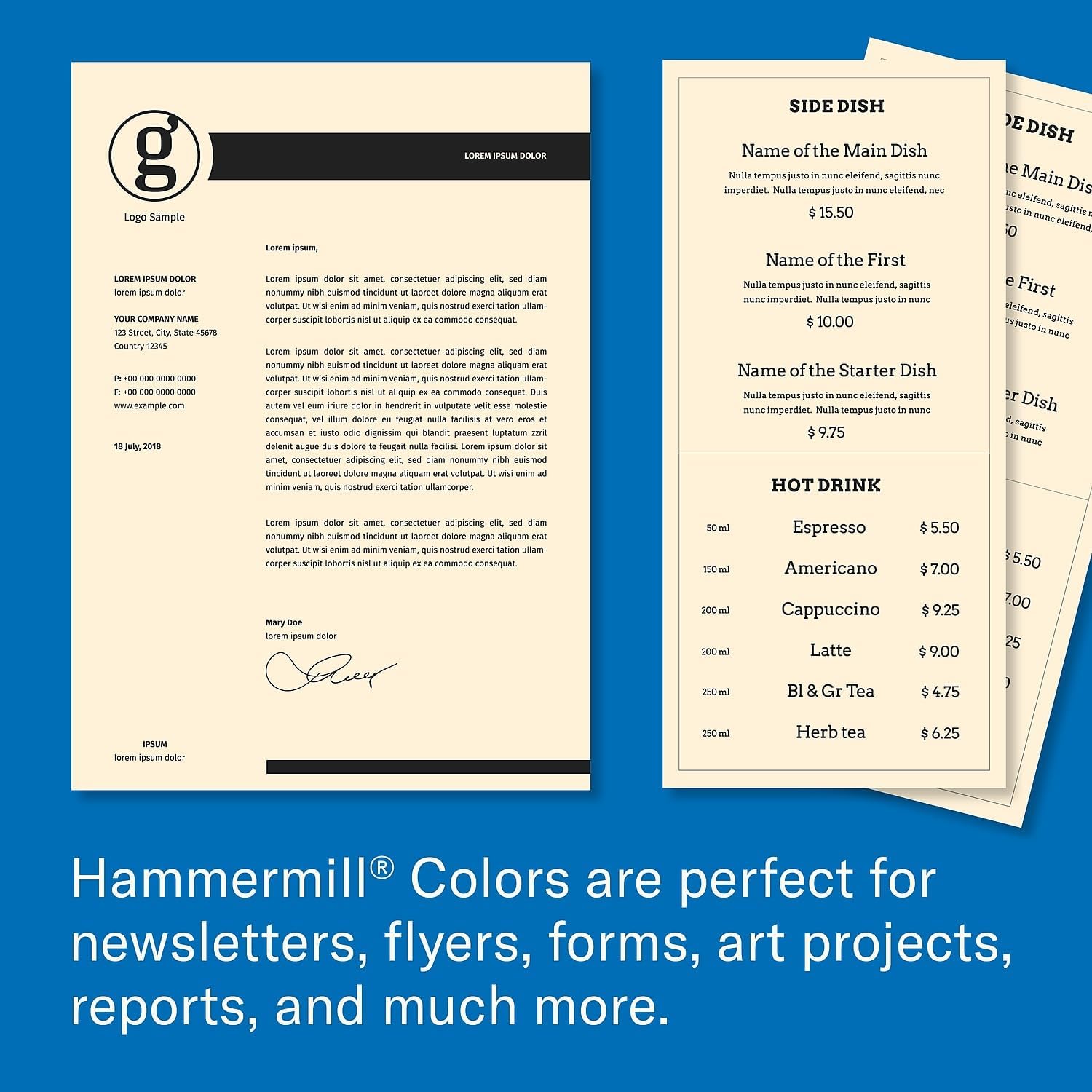 Hammermill Colored Paper, 20 lb Ivory Printer Paper, 8.5 x 11 - Made in the USA, Pastel Paper, 103176R - 1 Ream (500 Sheets)