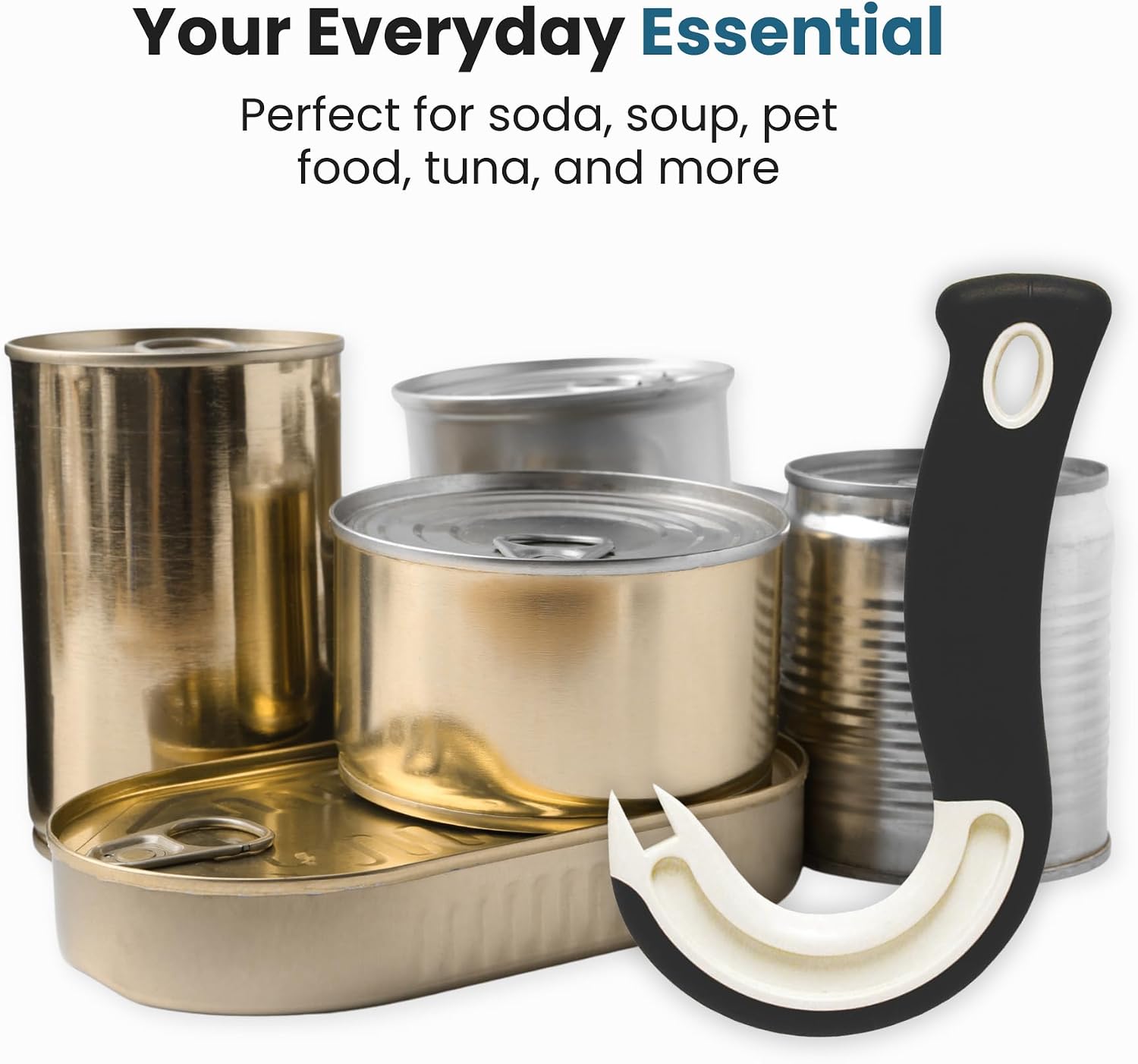Jokari Ring Pull Can Opener for Soda and Food Cans Arthritis Aid with Non Slip Grip for Seniors Kids and Nail Protection Manual Pull Tab Tool for Easy Open Cans Black Dishwasher Safe | Non Slip Grip, Seniors Kids, Nail Protection Manual Pull Tab Tool, Ea…