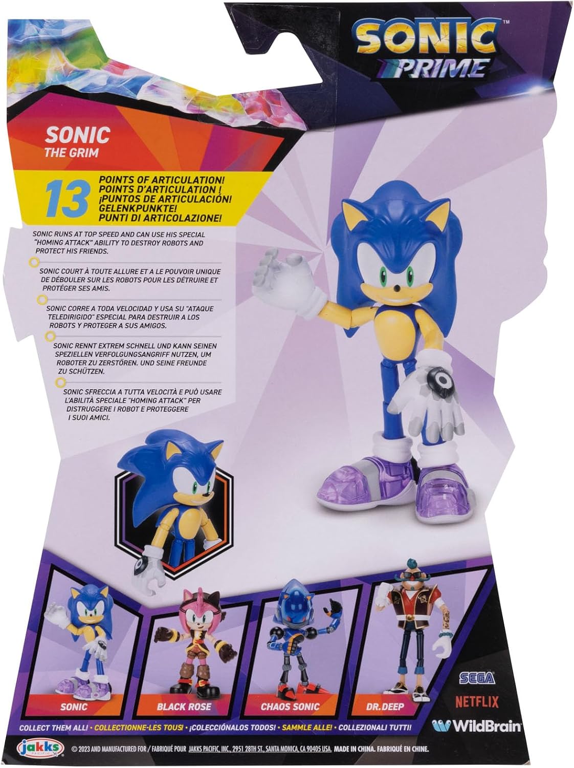Sonic The Hedgehog Prime 5-inch Sonic The Hedgehog - The Grim Action Figure 13 points of Articulations. Ages 3+ (Officially licensed by Sega and