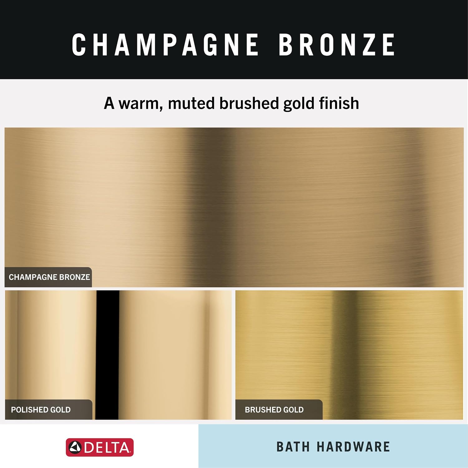 Delta Traditional (1-Pack) 24" Shower Grab Bar ADA Compliant Champagne Bronze 450 lb Capacity Bathroom Safety Handle for Shower