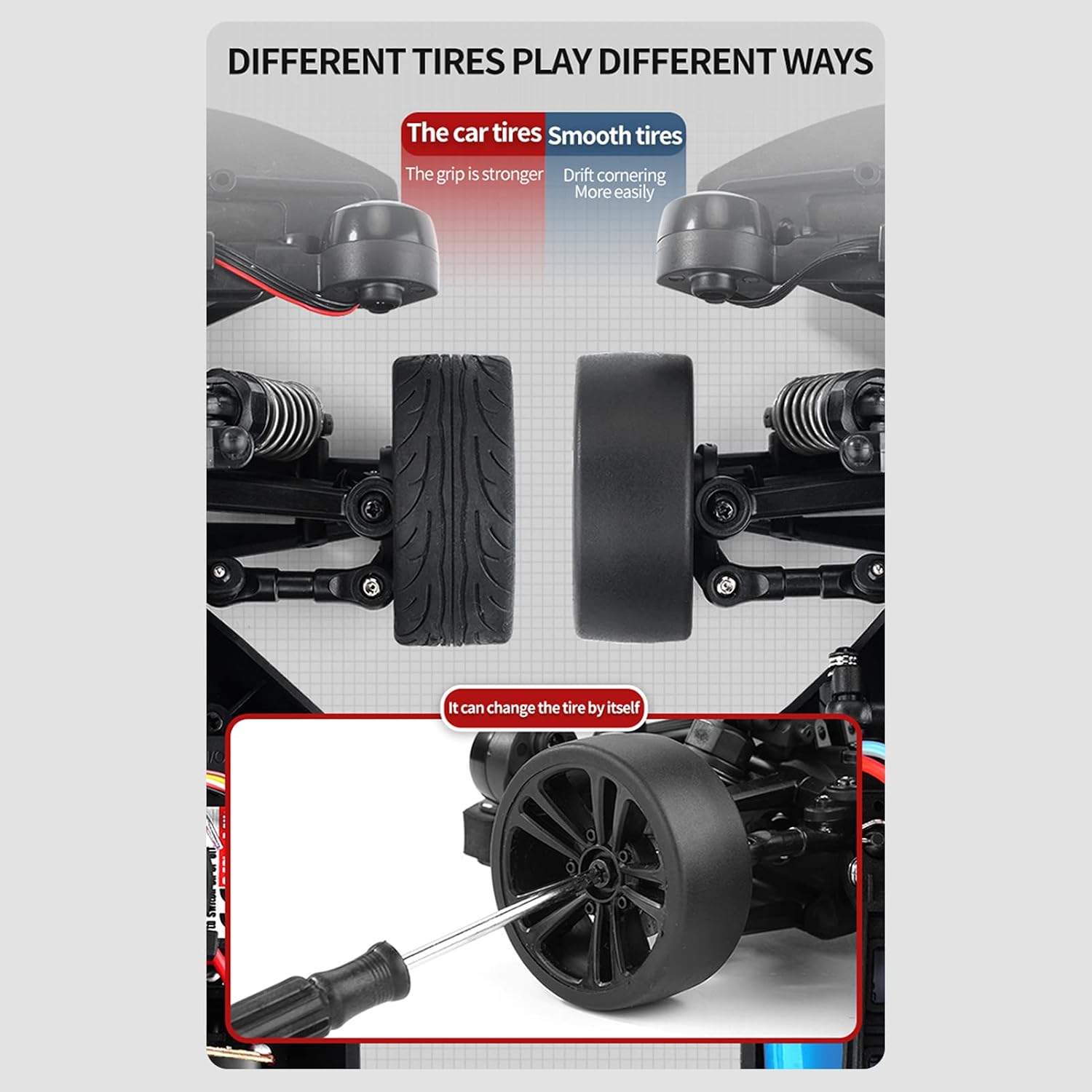 GoolRC RC Drift Car, 1:16 Scale Remote Control, 4WD 35KM/H High Speed Racing, 2.4GHz Drifting for Adults with Cool LED Lights