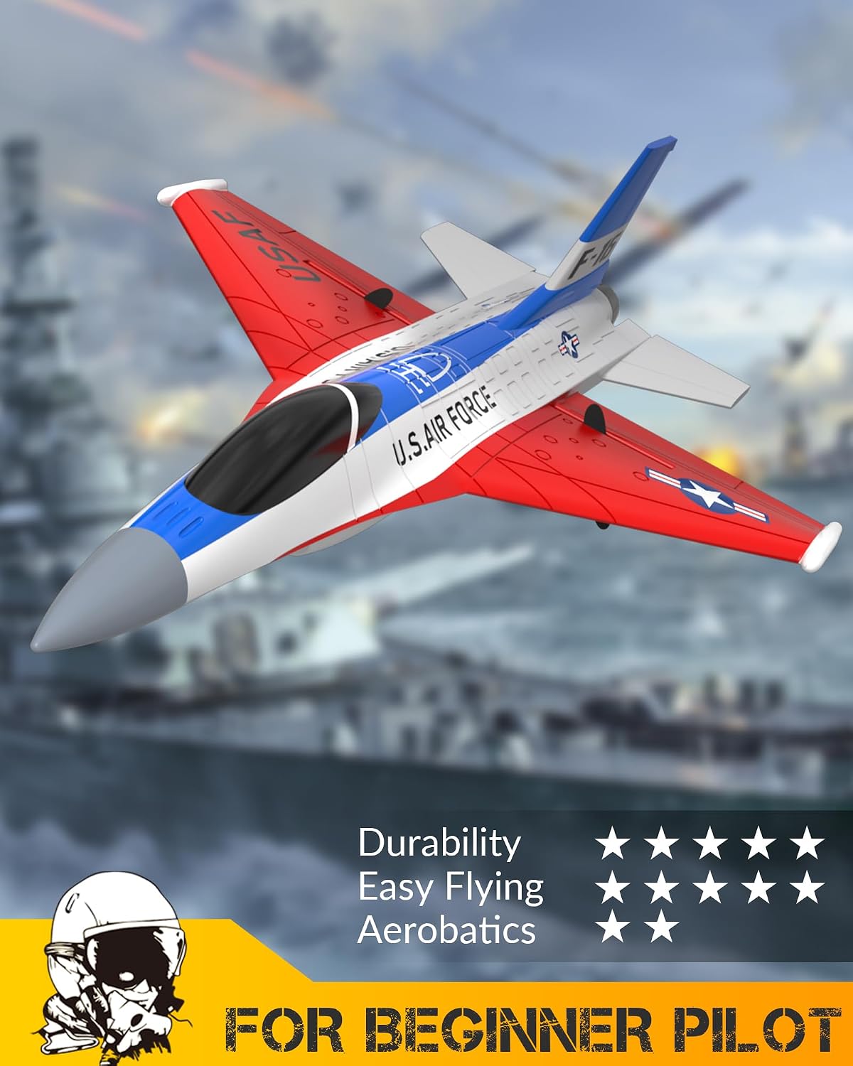 volantexrc RC Plane, 3 Channel Remote Control Plane for Beginners & Adults | Spitfire Fighter RTF, 6-Axis Gyro, 2.4GHz Radio Controlled Aircraft, Easy to Fly