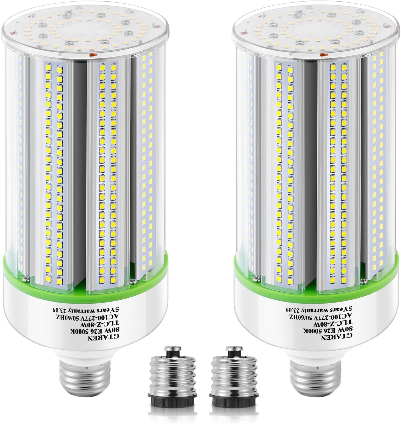 GTAREN 2-Pack 50w Corn LED Light Bulb, E26/E39 led Bulbs, 120-277v 5000k