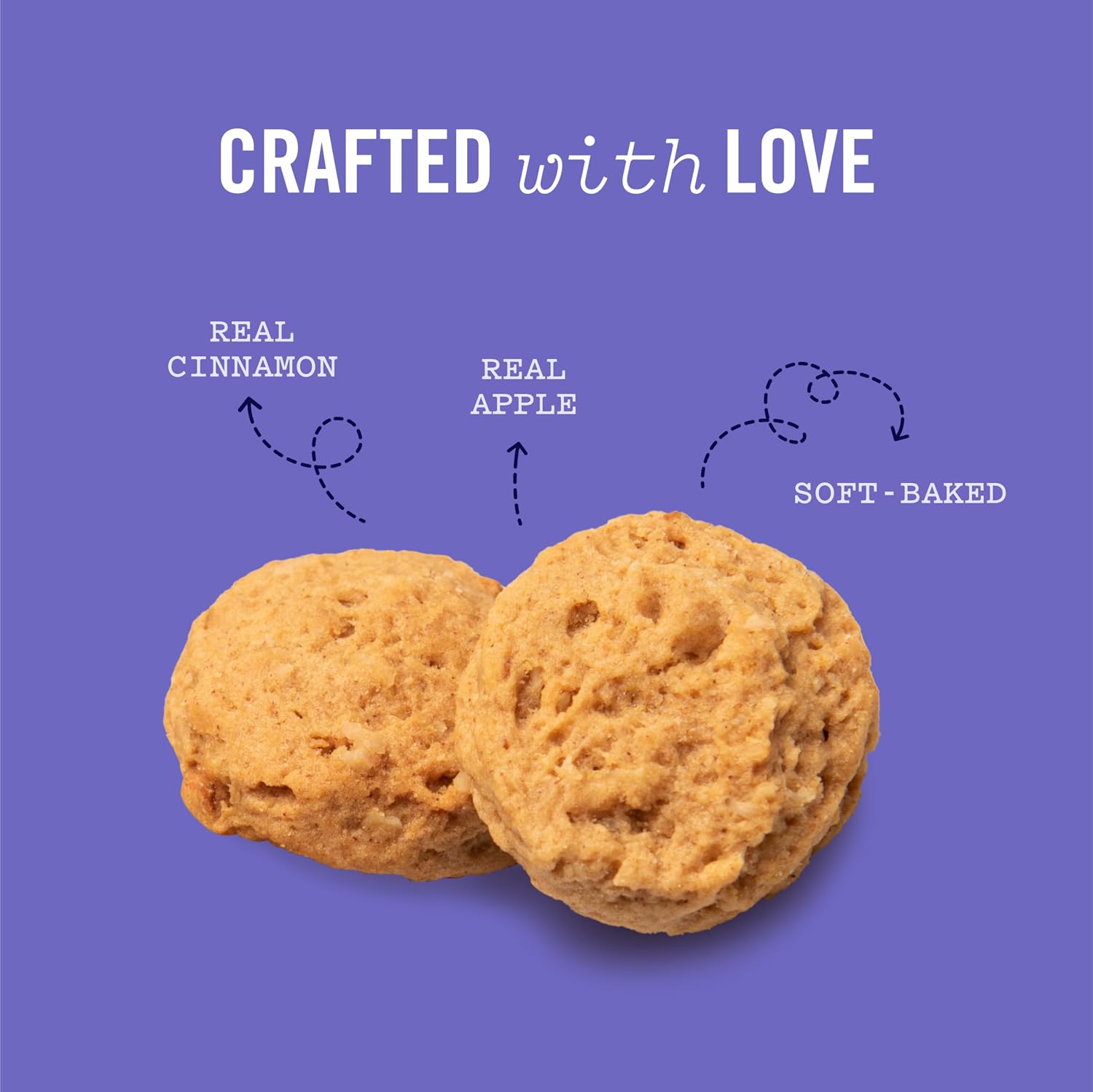 Three Dog Bakery Soft Baked Classic Cookies for Dogs - 13 oz Box | Oats & Apple Flavor - Made with Real Ingredients - Rolled Oats Dog Treats