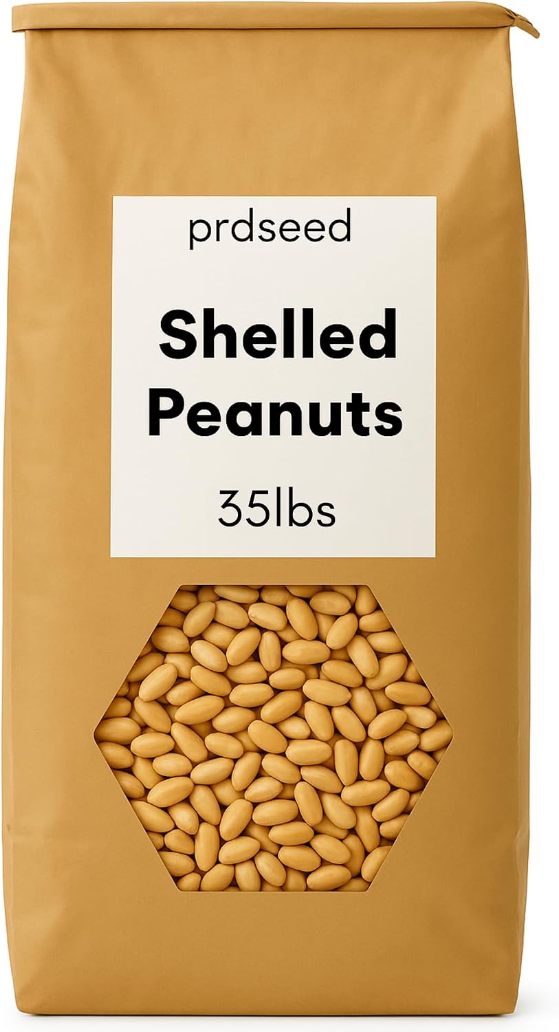 Fresh Shelled Peanuts for Birds & Squirrels - Raw Wildlife Peanuts, No Mess Bird Seed, No Waste Bird Seed for Wild Birds & Backyard Squirrels (10lbs)