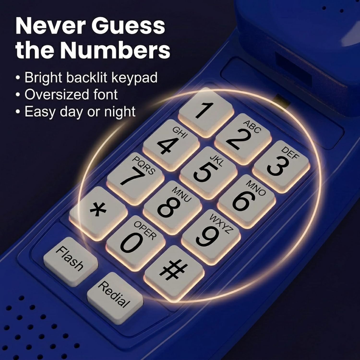 iSoHo Big Button Corded Phone for Seniors – Easy-to-Use Landline with Lighted Keypad, Ergonomic Handset & No Power Needed – Retro Home Phone for Elderly, Visually Impaired & Hard of Hearing | Telephone for seniors, visually impaired, lighted keypad, redi…