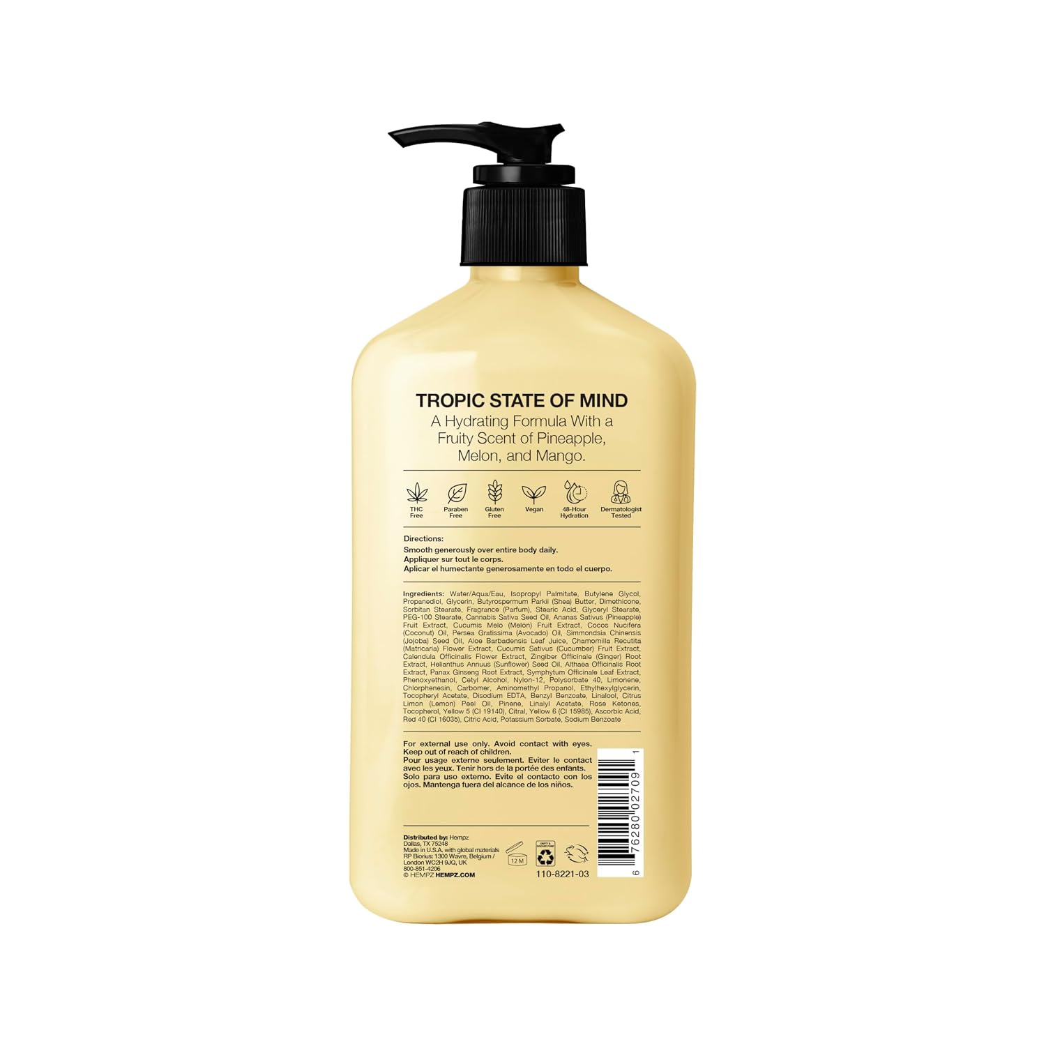 HEMPZ Body Lotion - Sweet Pineapple and Honey Melon - Daily Moisturizing Cream - 17oz