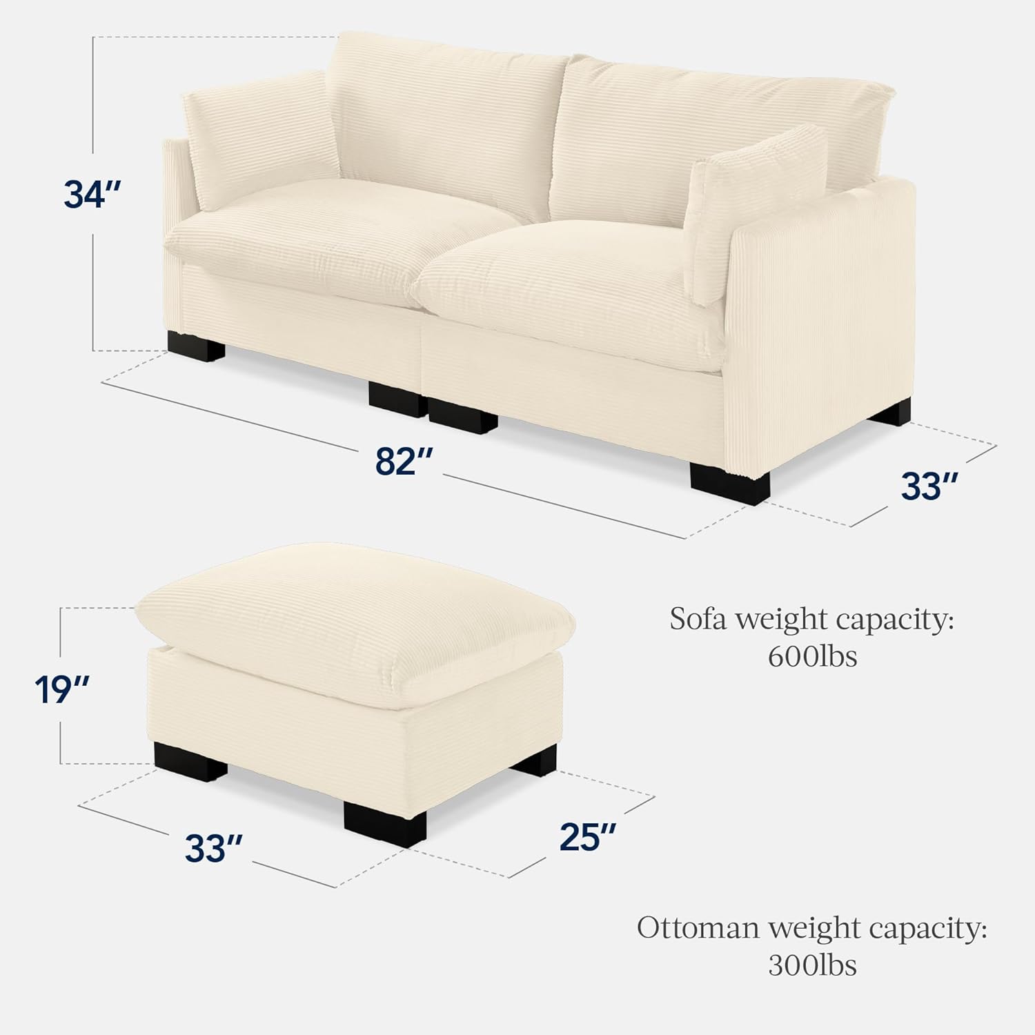 Best Choice Products Upholstered Sectional Sofa for Home, Apartment, Dorm, Bonus Room, Compact Spaces w/Chaise Lounge, 3-Seat, L-Shape Design