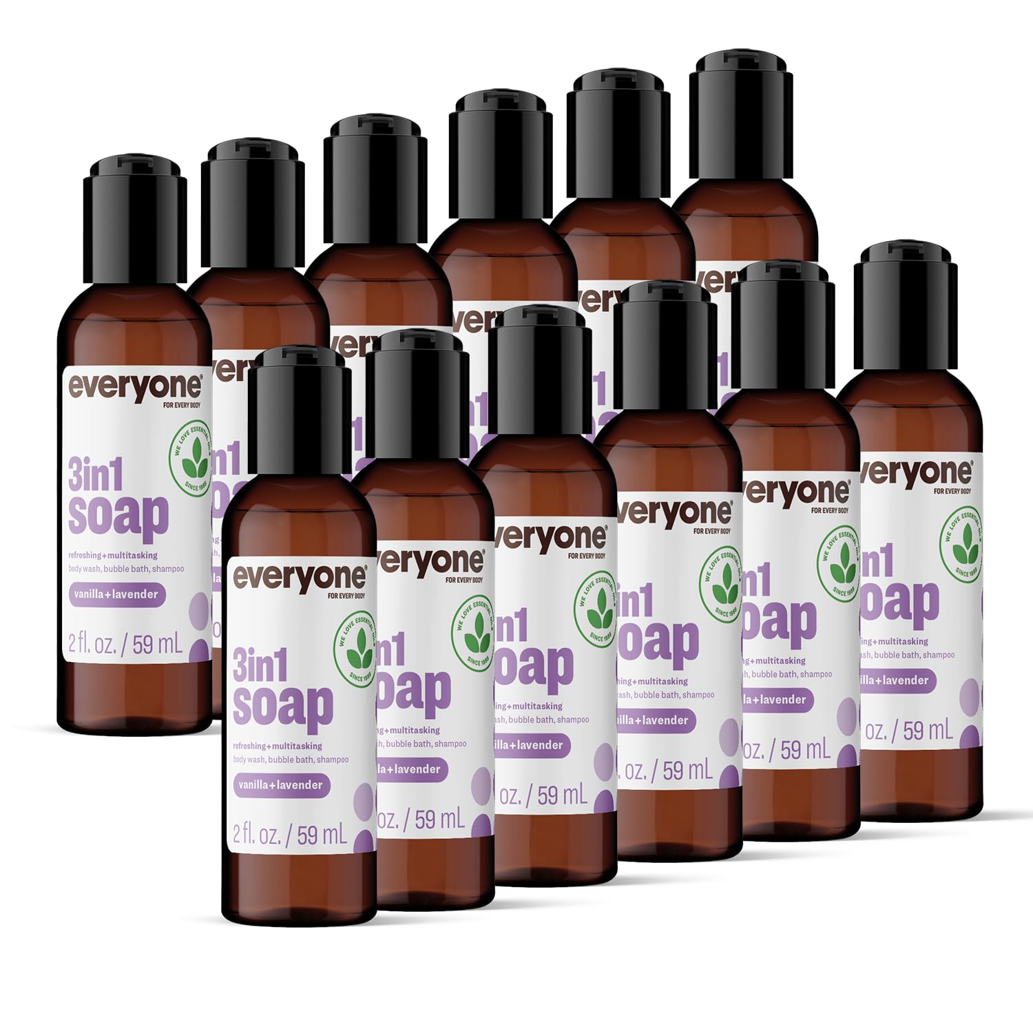 Everyone 3-in-1 Soap Body Wash Bubble Bath Shampoo Coconut Lemon 32oz 2pk | Natural essential oil formula | body wash | shampoo | bubble bath in one | coconut lemon scent | bulk value 2-pack