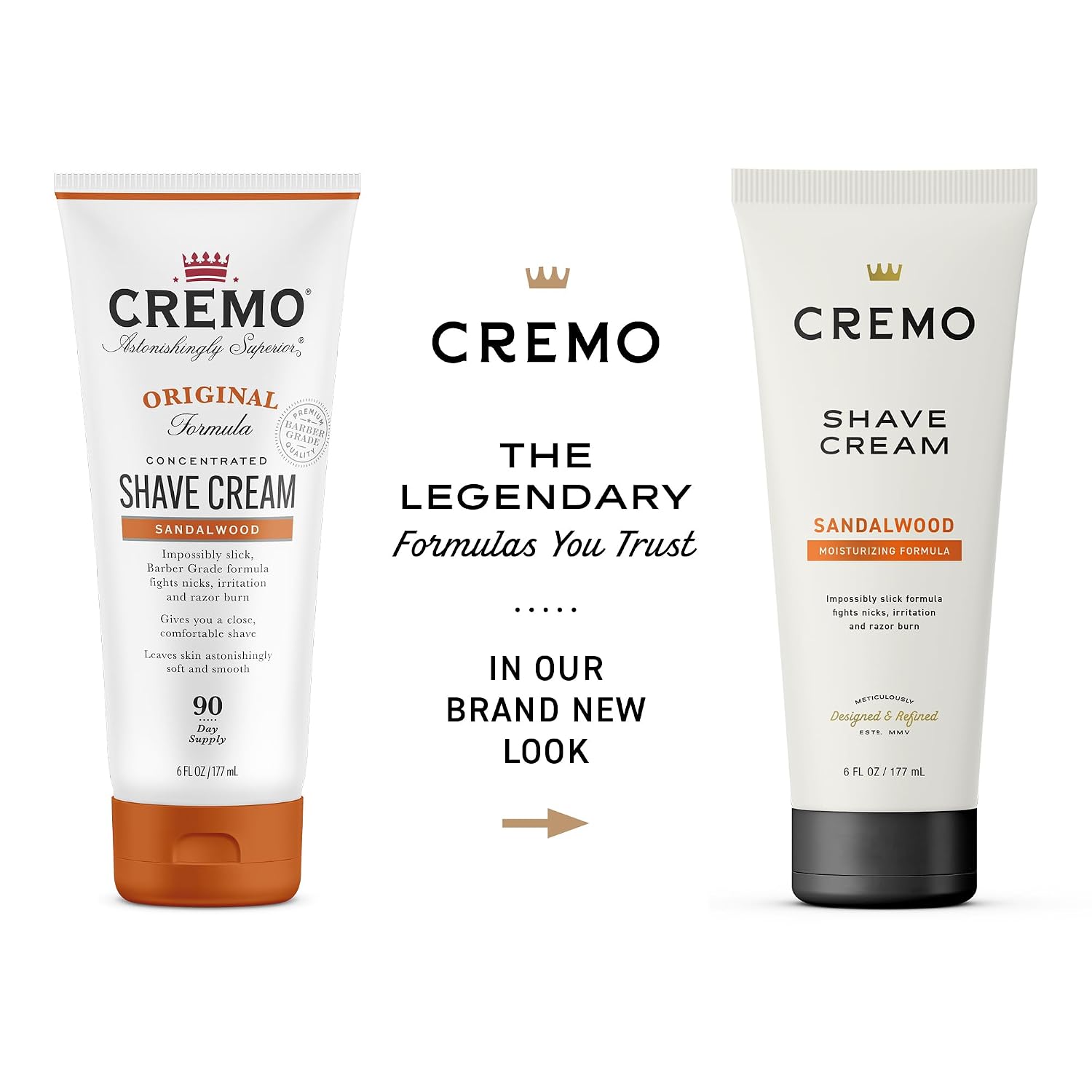 Cremo Original Shave Cream, Astonishingly Superior Ultra-Slick Shaving Cream for Men, Fights Nicks, Cuts and Razor Burn, 6 Fl Oz