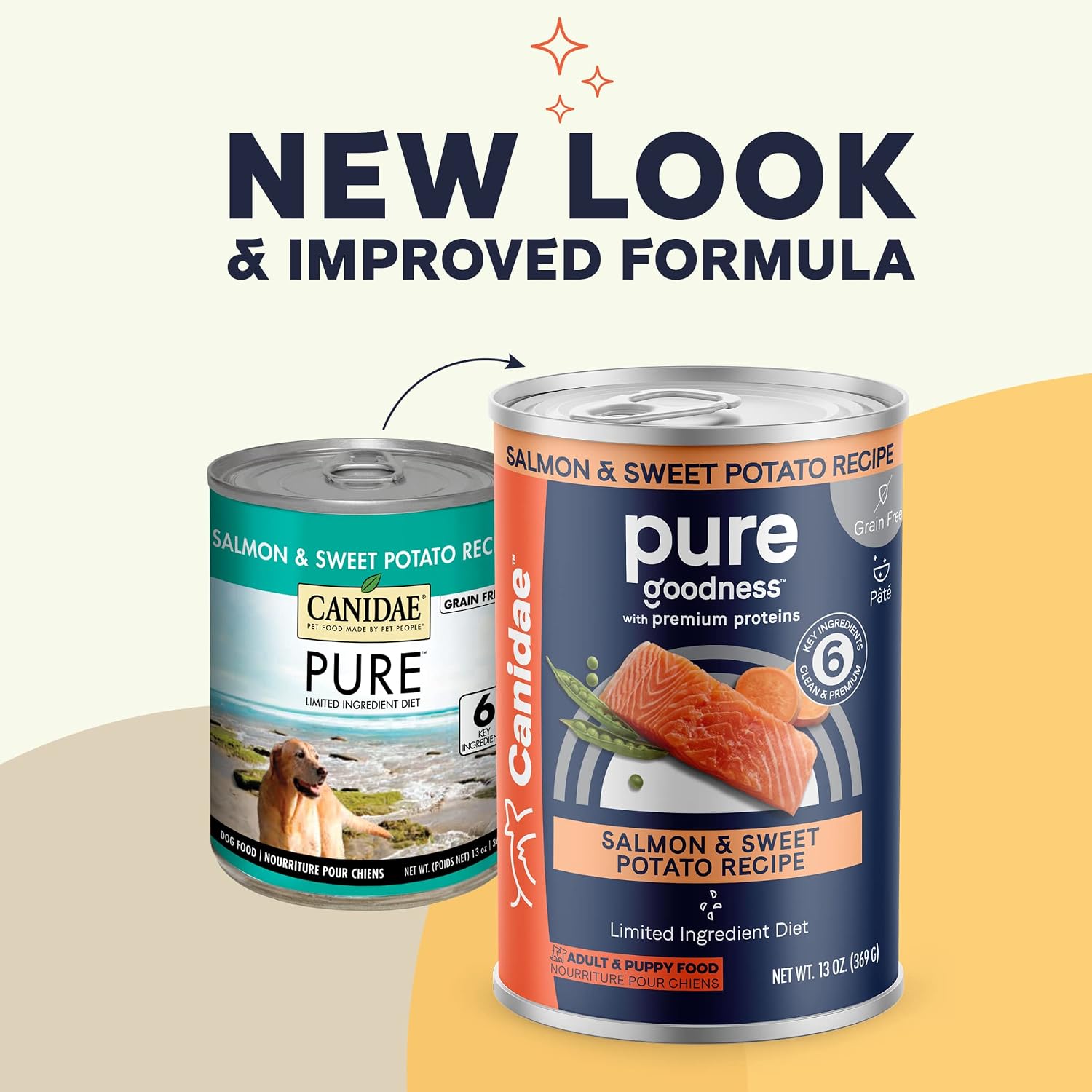 CANIDAE Pure Goodness Wet Dog Food, Salmon & Sweet Potato, 13 oz, 12 Pack