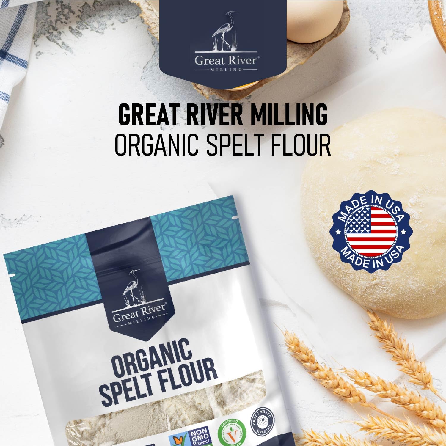 Great River Milling Organic Spelt Flour, Ancient Grain, 25 lb