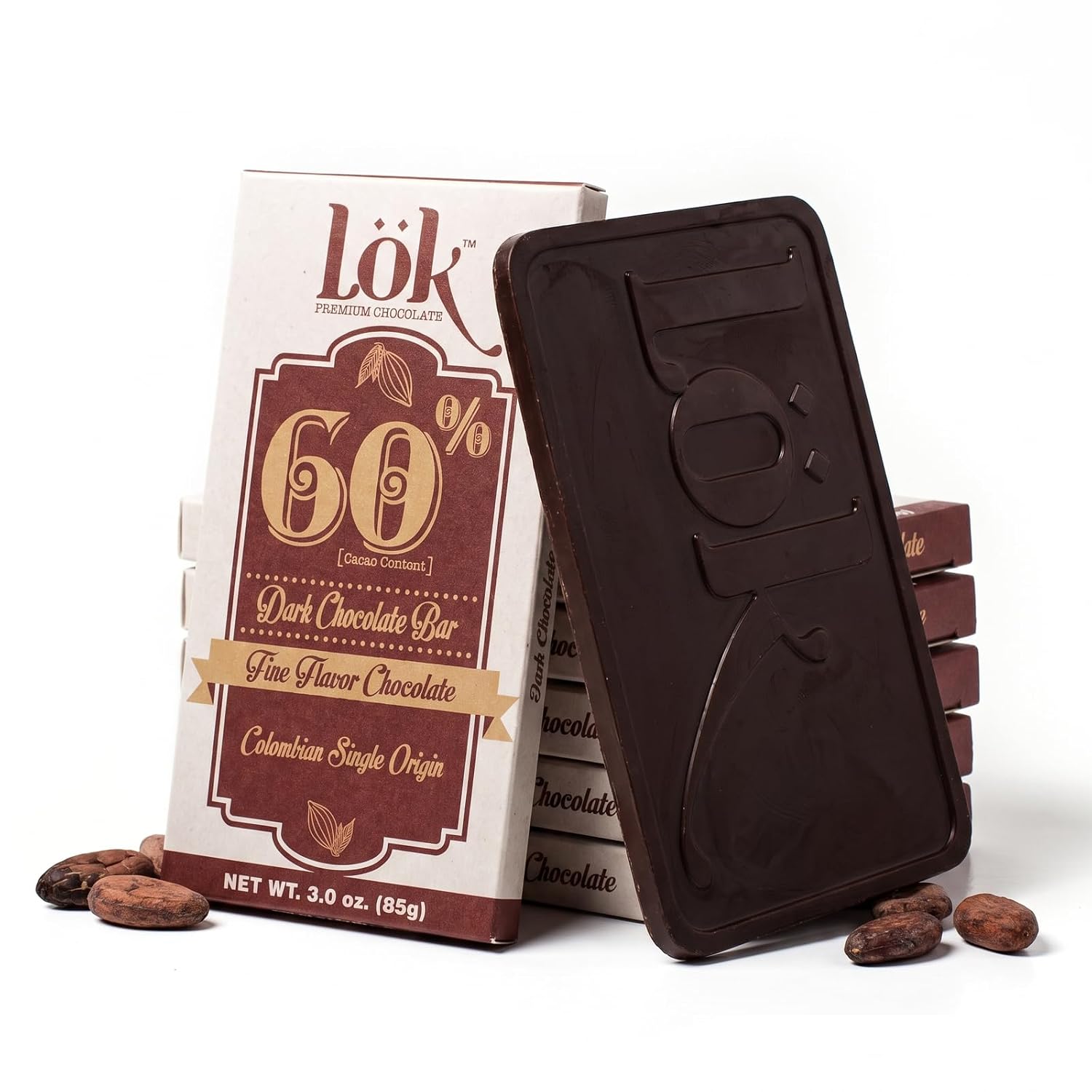 Lök Foods Dark Chocolate Bar 100% Cacao | Fair Trade, Kosher, Gluten Free, Vegan, Bean-to-Bar, Sugar-Free, No Sugar Alcohol, No Artificial Sweetener