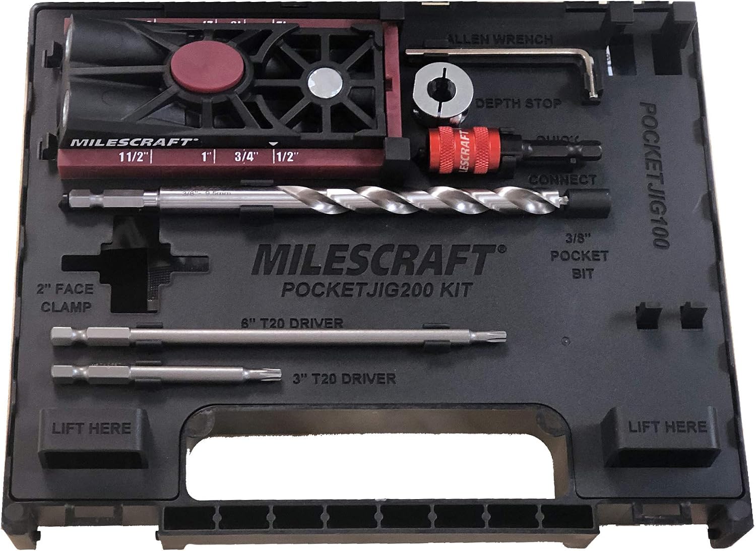 Milescraft Pocket Jig200 Pocket Hole Kit, Red