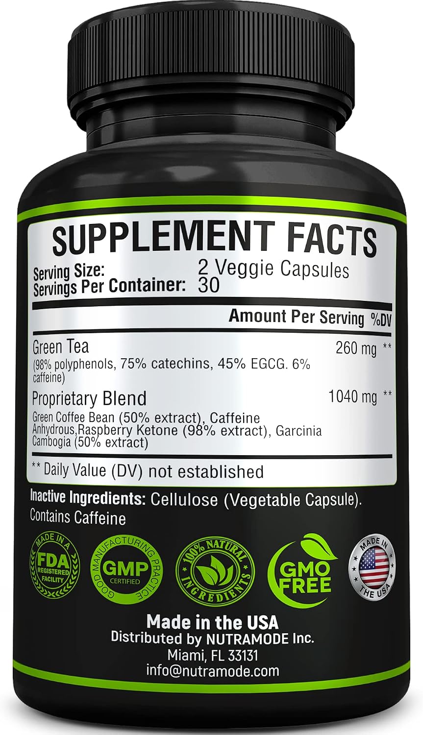 Premium Green Tea Extract Fat Burner Supplement with EGCG-Natural Appetite Suppressant-Healthy Weight Loss Diet Pills that Work Fast for Women and
