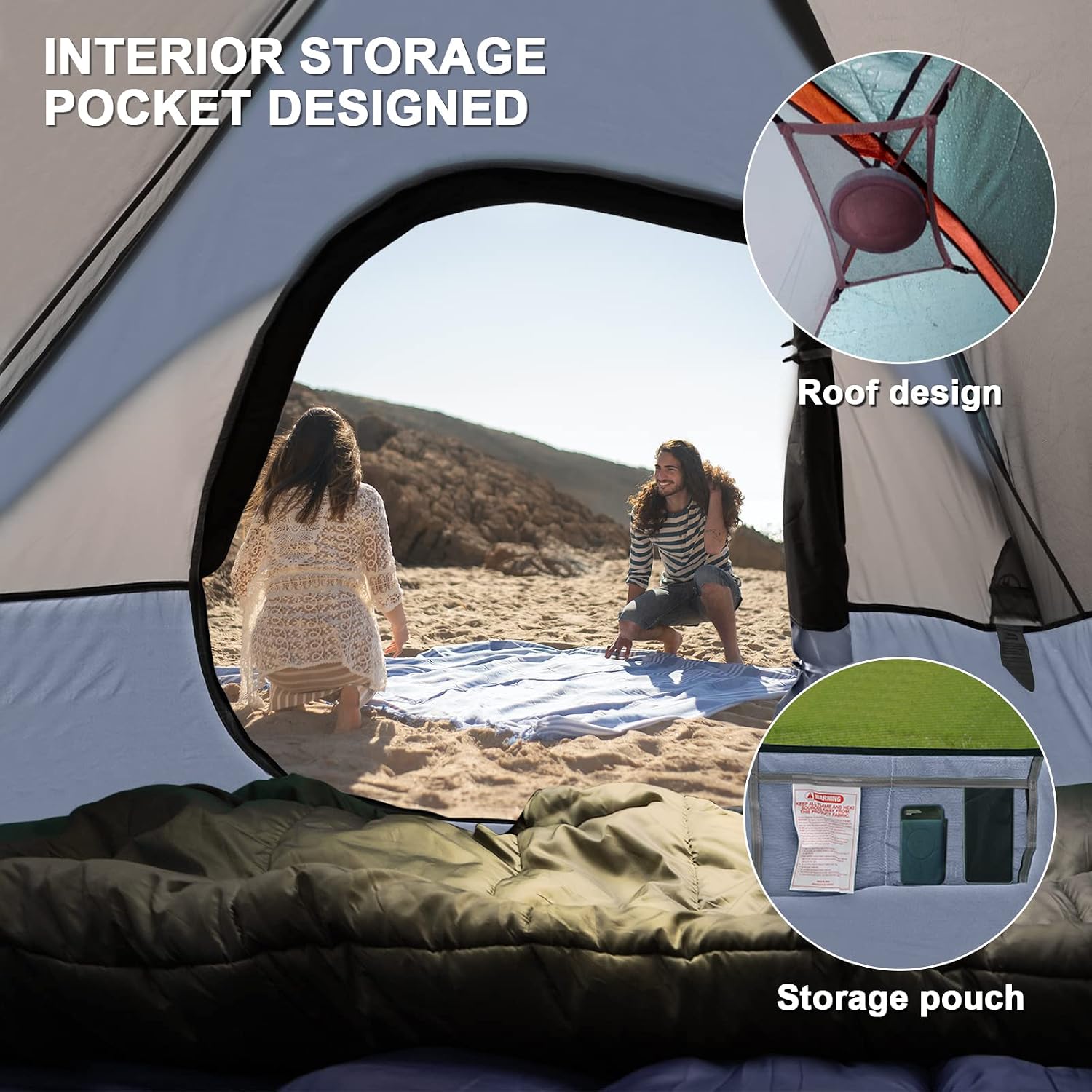 Camping Tent 2-4 Person, Waterproof Windproof Tent with Rainfly Easy Set up-Portable Dome Tents for Camping…