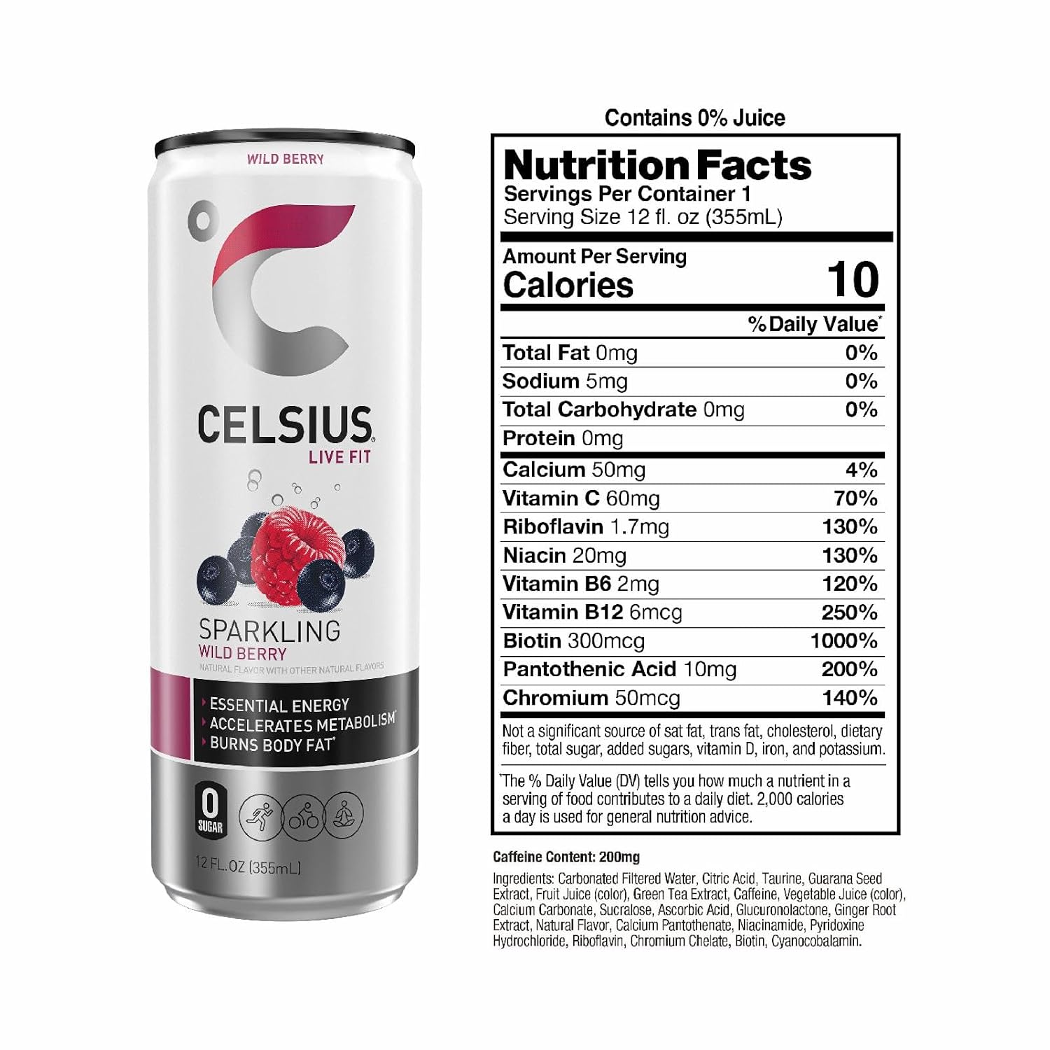 CELSIUS Sparkling Orange, Sugar Free Energy Drink, 12 Fl Oz (Pack of 4)