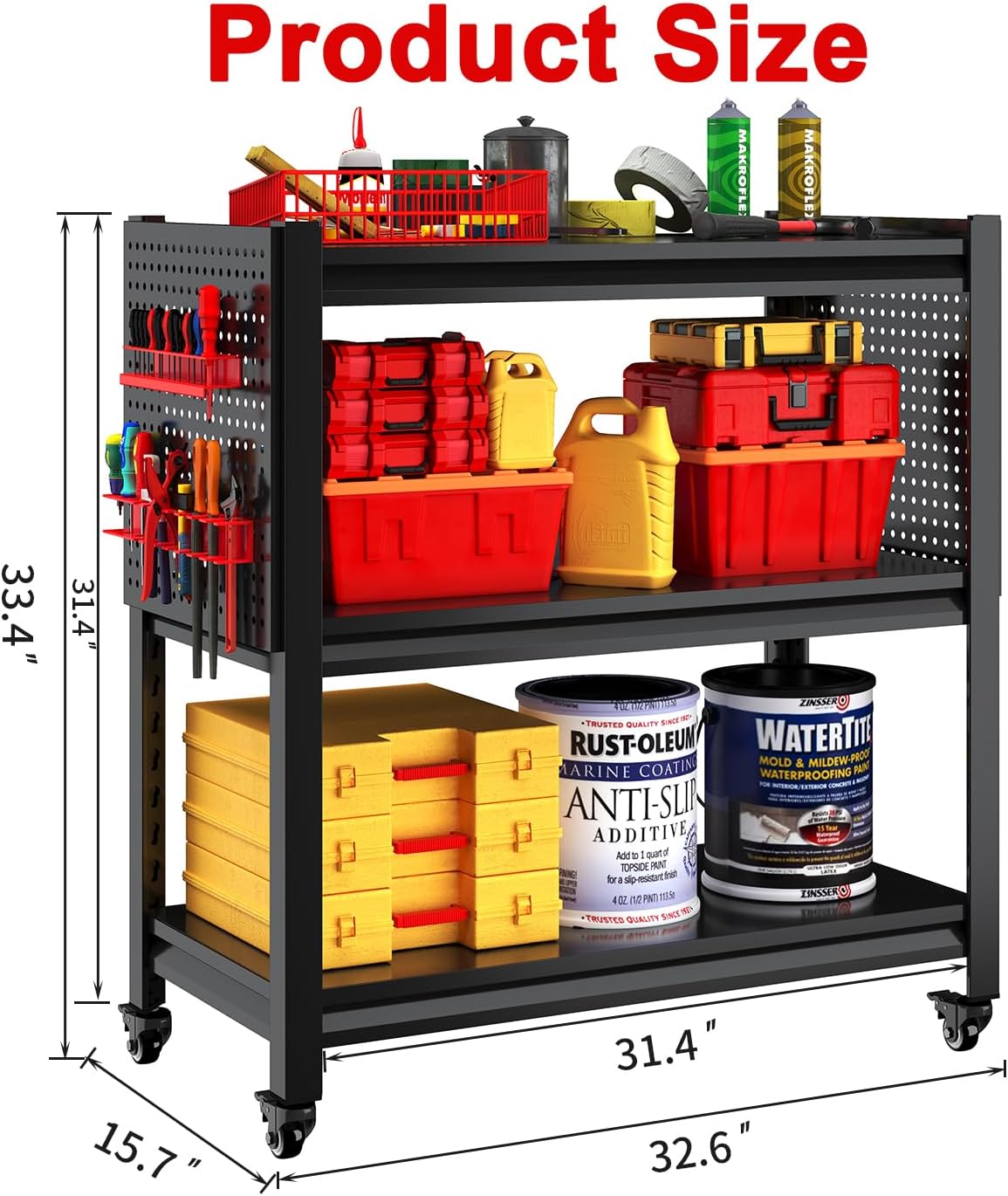 Work Bench with Pegboard,Heavy Duty 3000lbs Capacity Workbench Adjustable Shelves,Work Table for Garage Warehouse47.2 H*47.09" W*19" D