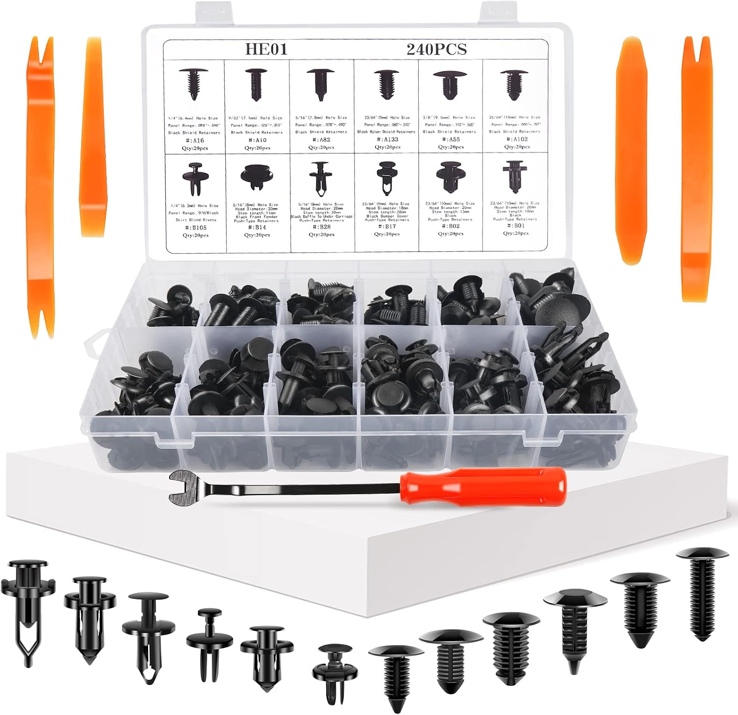 OTUAYAUTO 245 PCS Fender Clips Car Clips Bumper Plastic Rivets