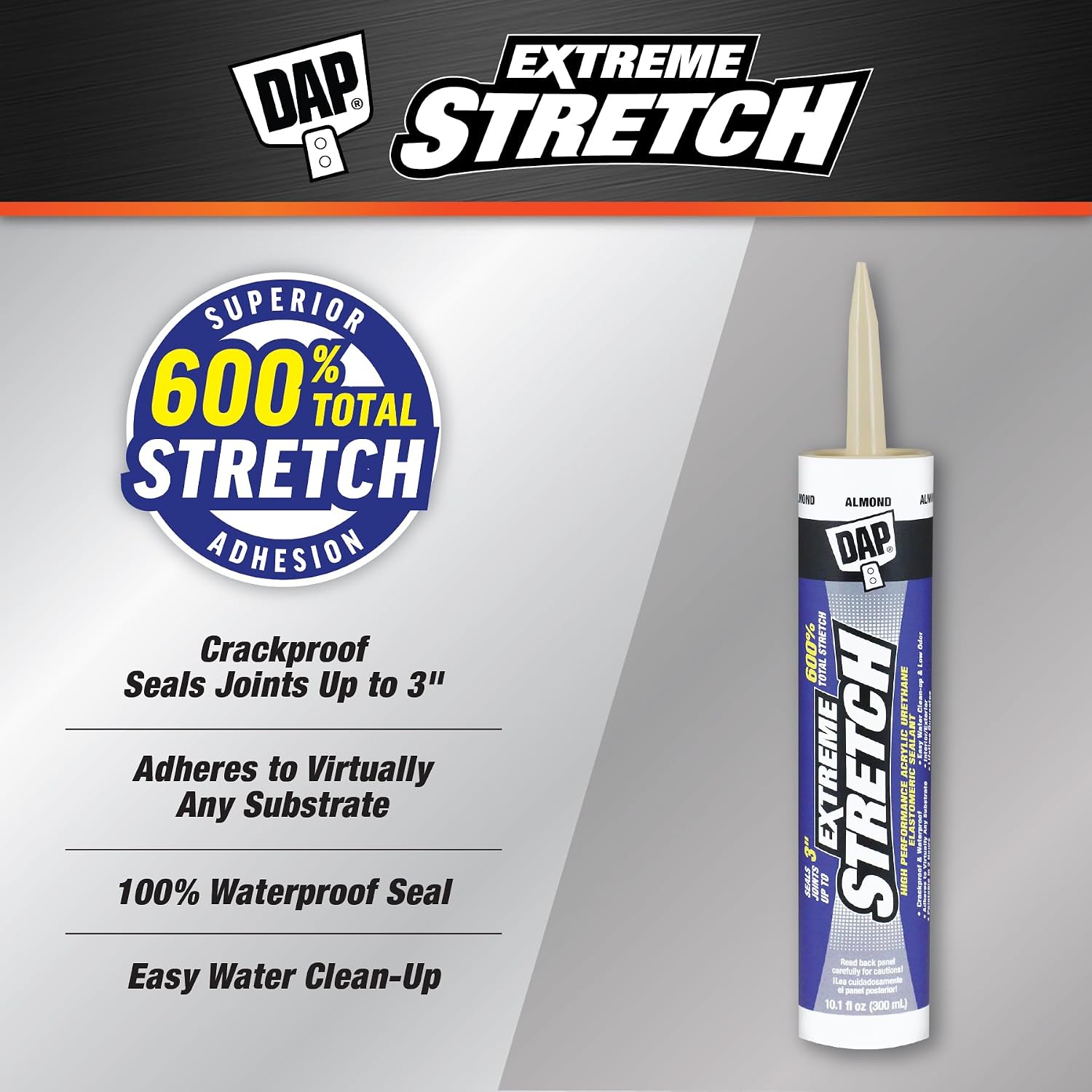 DAP Extreme Stretch Acrylic Urethane Premium Elastomeric Sealant, White, 10.1 Oz (7079818715)