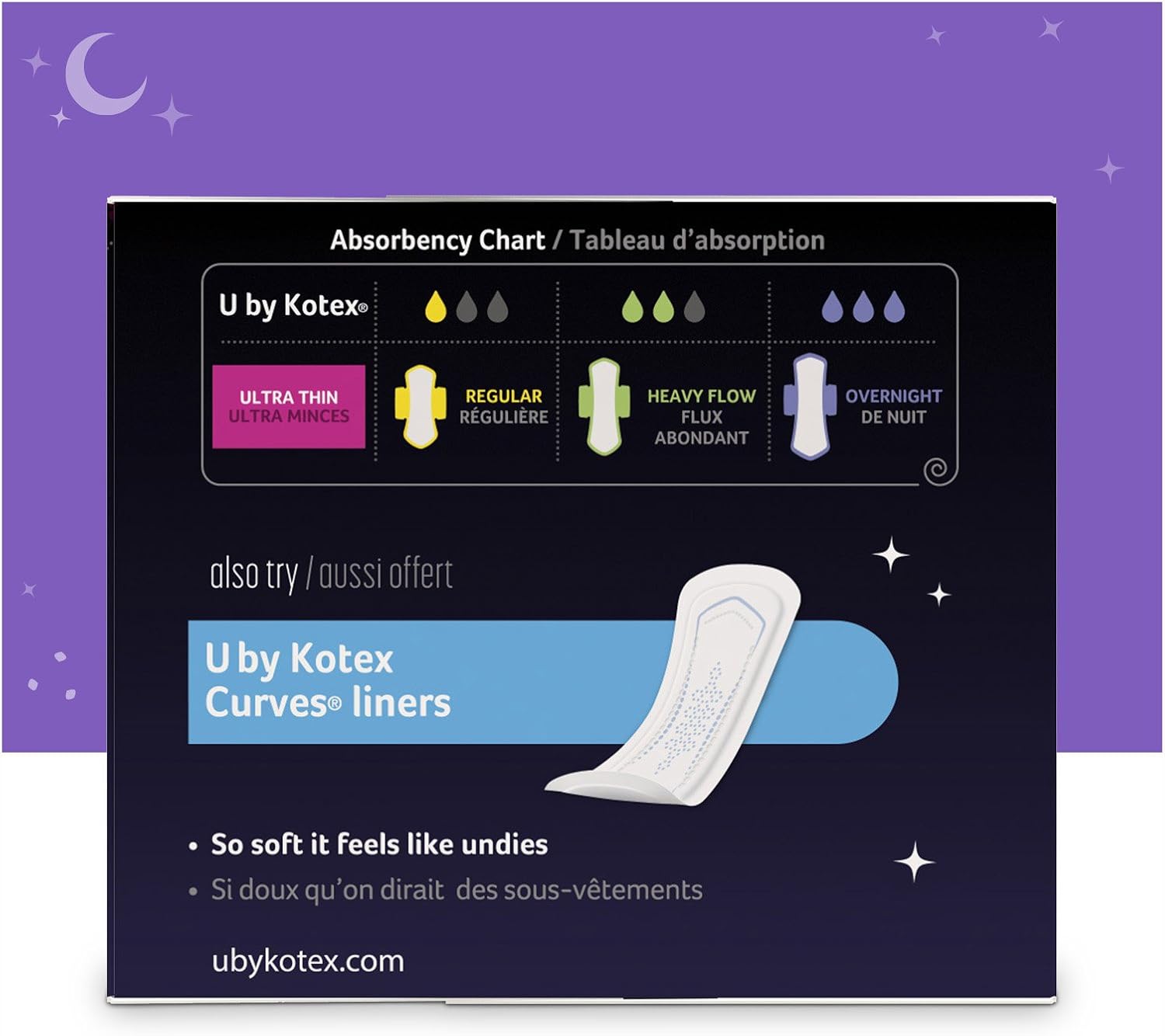 U by Kotex AllNighter Ultra Thin Overnight Pads with Wings, Fragrance-Free, 6 Packs of 14 Pads (84 Pads Total)