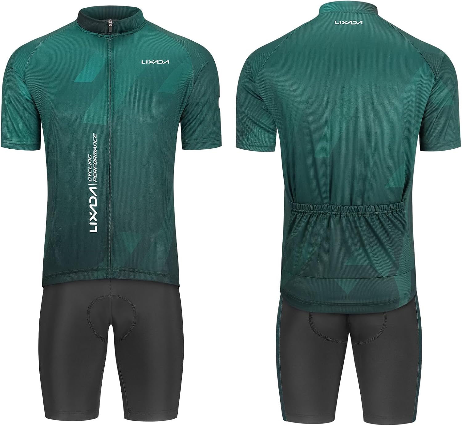 Lixada Men's Cycling Jersey Short Sleeve with Padded Shorts Quick-Dry Summer Short Bike Clothing Bicycle Shirts Pants Set