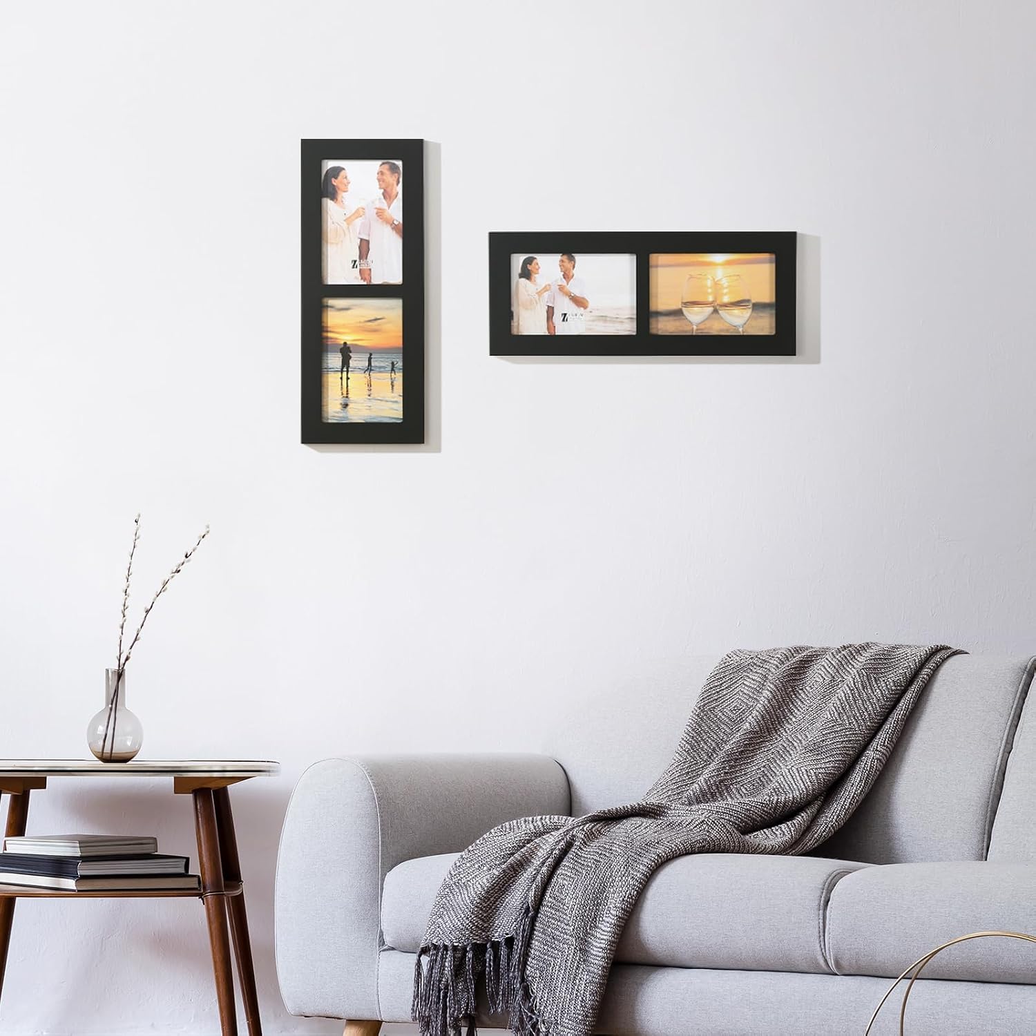 4x6 5-Opening Collage Picture Frame Black Wood
