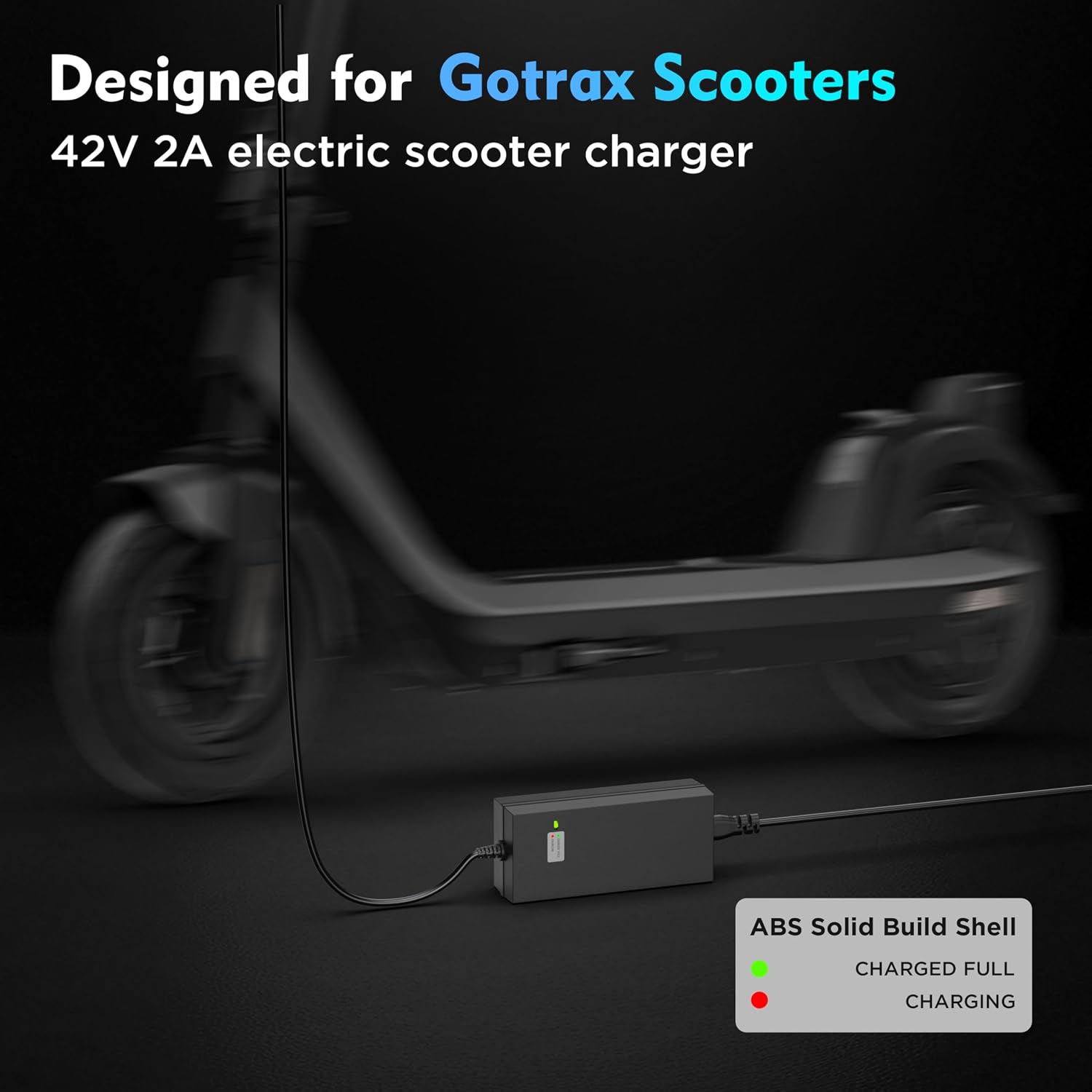 EVAPLUS 42V 2A Charger for 36V Lithium Battery, SGS Safe