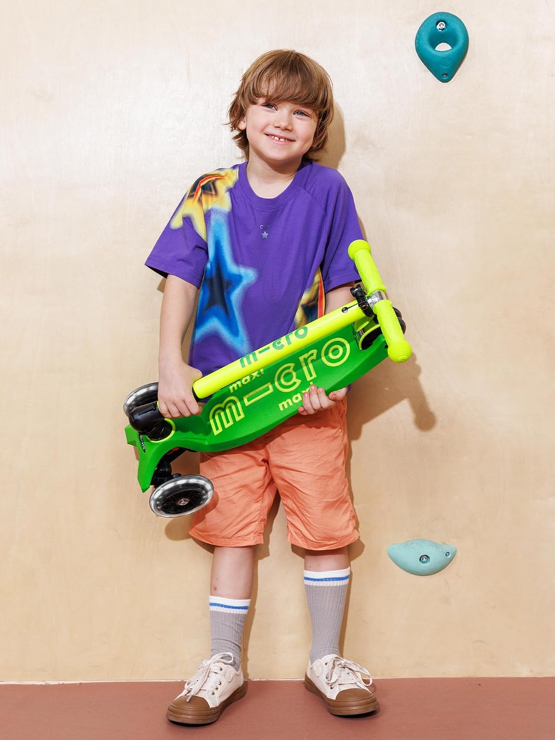 Micro Kickboard | Maxi Foldable LED Kids Scooter for Ages 5-12 | Children