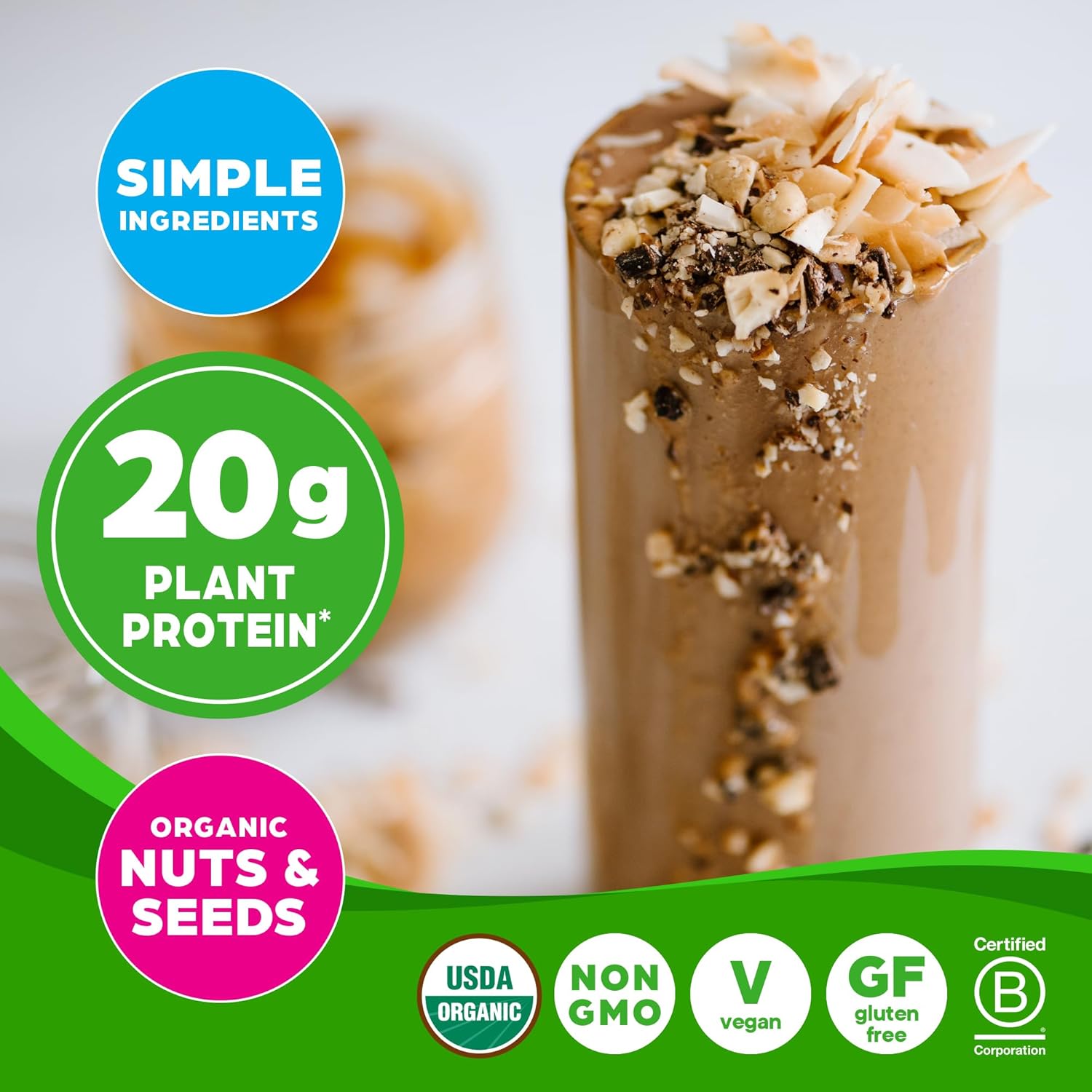 Orgain Organic Simple 20g Vegan Protein Powder, Chocolate, 1.25lb