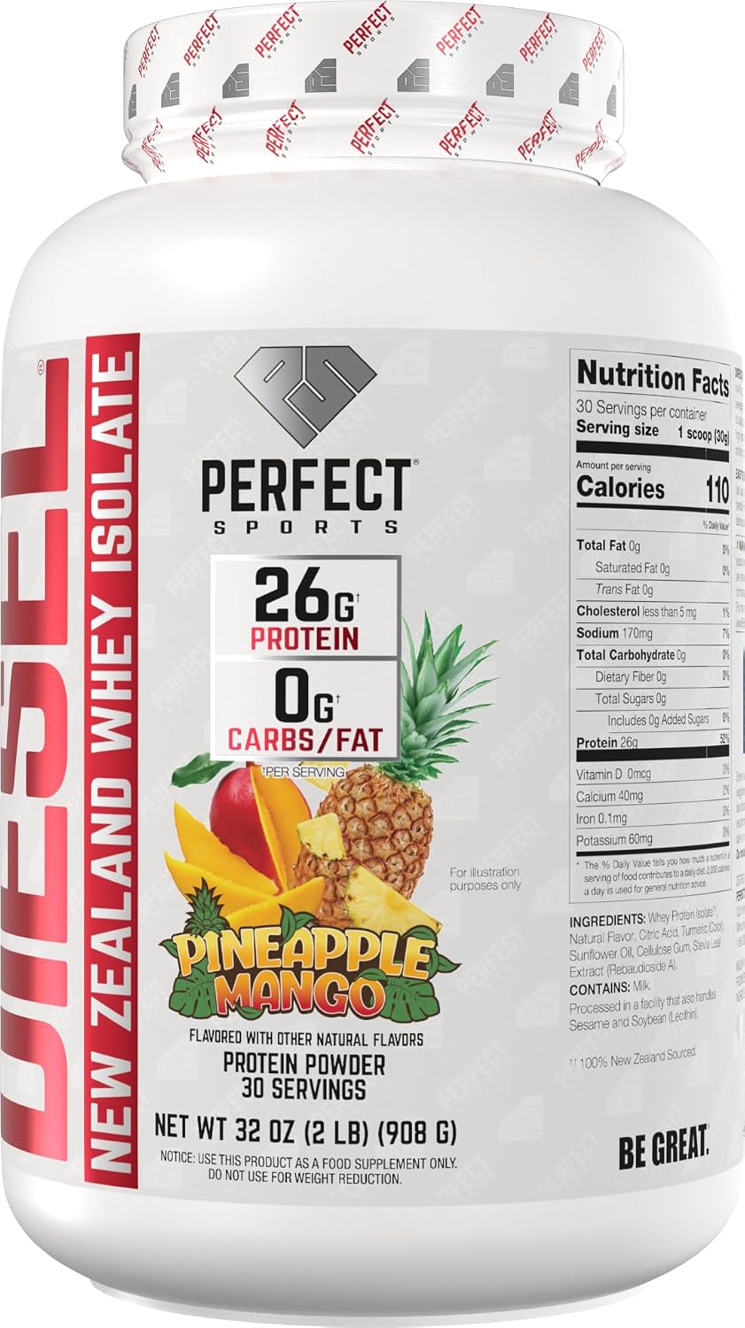 PERFECT SPORTS Diesel Whey Protein Isolate, Milk Chocolate, 2 lb