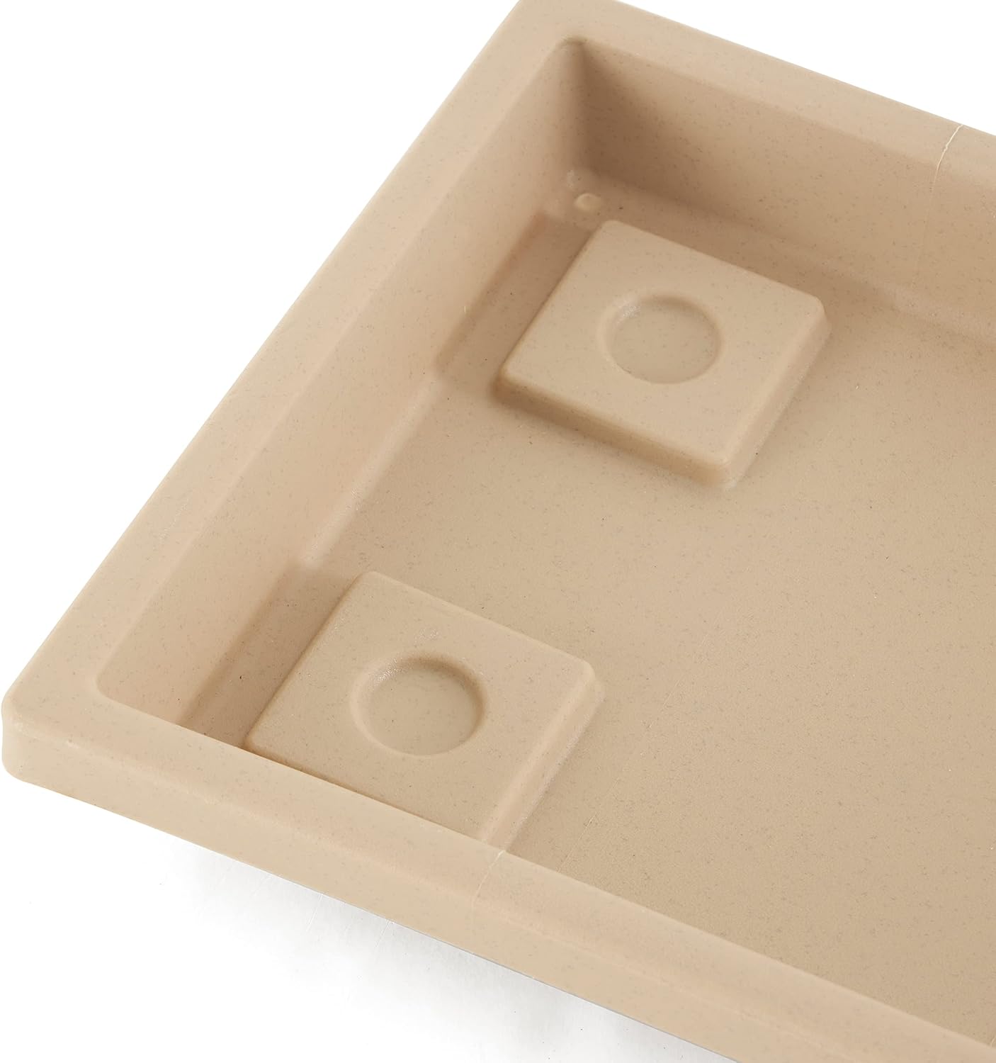 HC Companies Farmhouse Venetian 30 Inch Rectangular Flower Box Plant Saucer Drip Tray, Sandstone Tan, 12 Pack